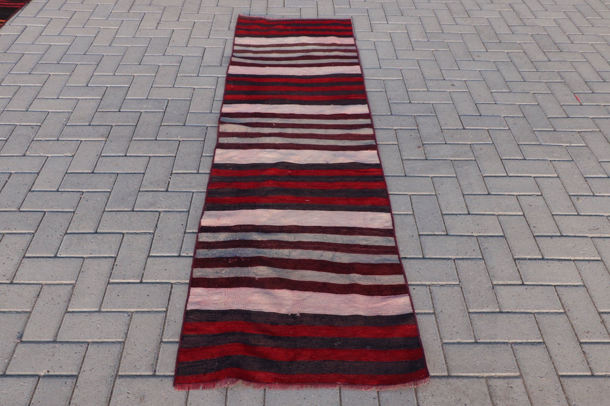 2.2x7.1 ft Runner Rug, Corridor Rugs, Moroccan Rugs, Vintage Rug, Beige Anatolian Rugs, Kilim, Floor Rug, Kitchen Rug, Turkish Rug