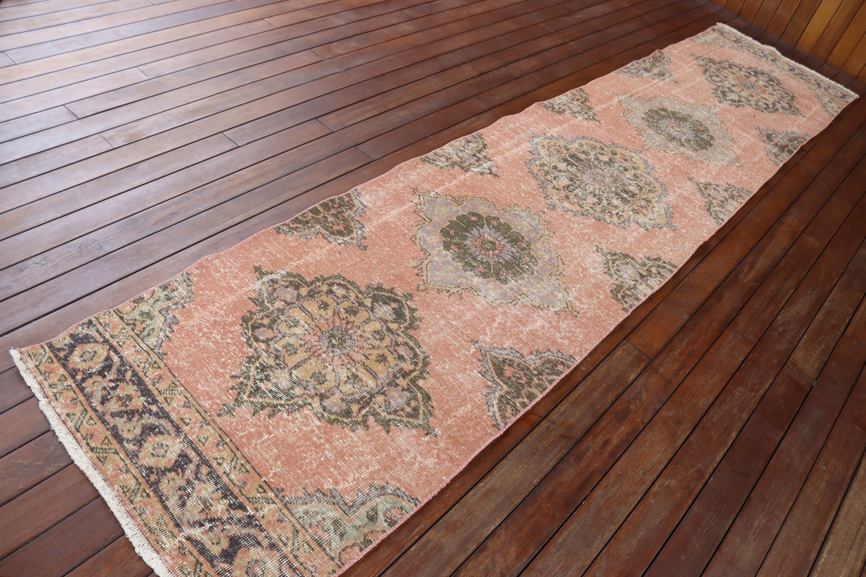 Handmade Rug, Luxury Rugs, Neutral Rugs, Vintage Rug, 2.6x12.2 ft Runner Rugs, Turkish Rugs, Vintage Runner Rug, Red Wool Rug, Kitchen Rugs