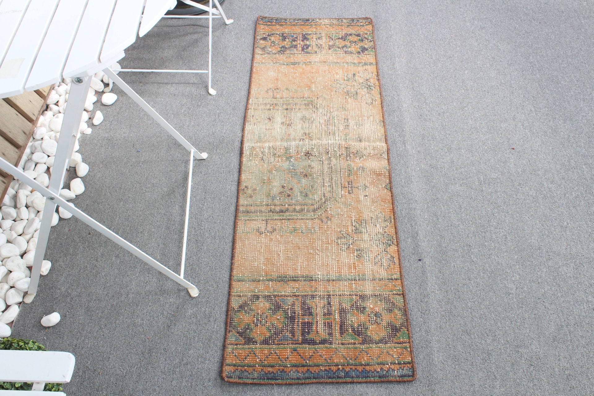 Nursery Rug, Moroccan Rug, Orange Antique Rug, Rugs for Car Mat, Turkish Rug, Cool Rugs, 1.4x4.6 ft Small Rug, Bedroom Rug, Vintage Rug