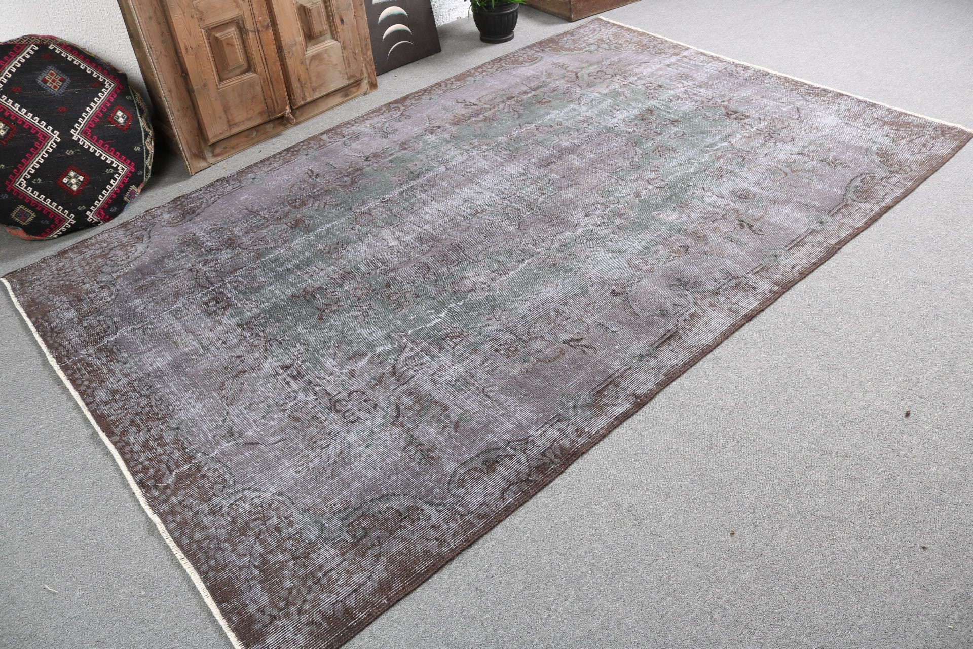 Dining Room Rugs, Gray Anatolian Rugs, Salon Rug, Boho Rug, Turkish Rugs, 5.7x8.8 ft Large Rugs, Vintage Rugs, Decorative Rugs, Antique Rug