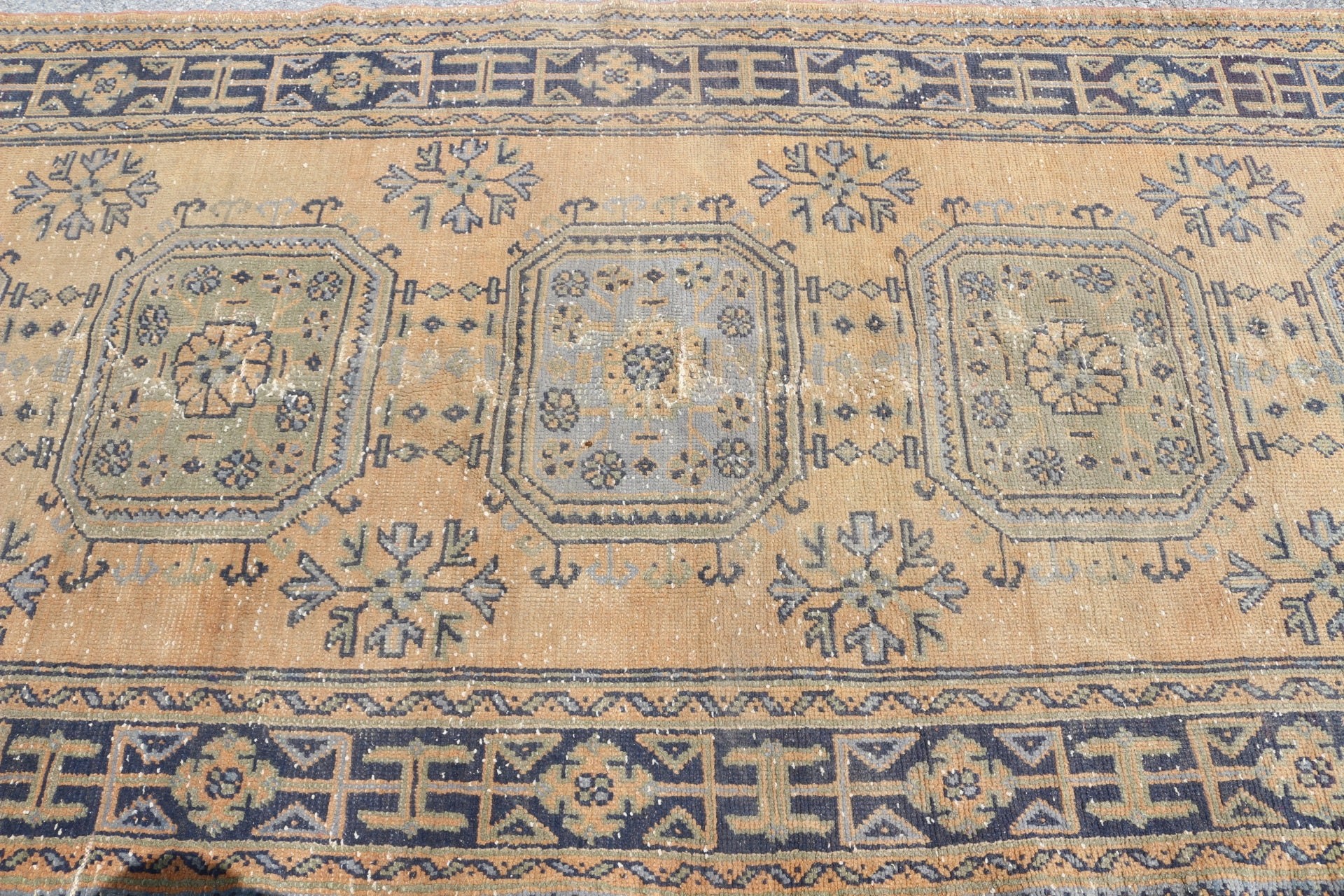 Yatak odası Halı, Yeşil Yatak odası Halı, 136x333 cm Salon Halı, Salon Halı, Nostaljik Halı, Yemek odası Halı, Antik Halı