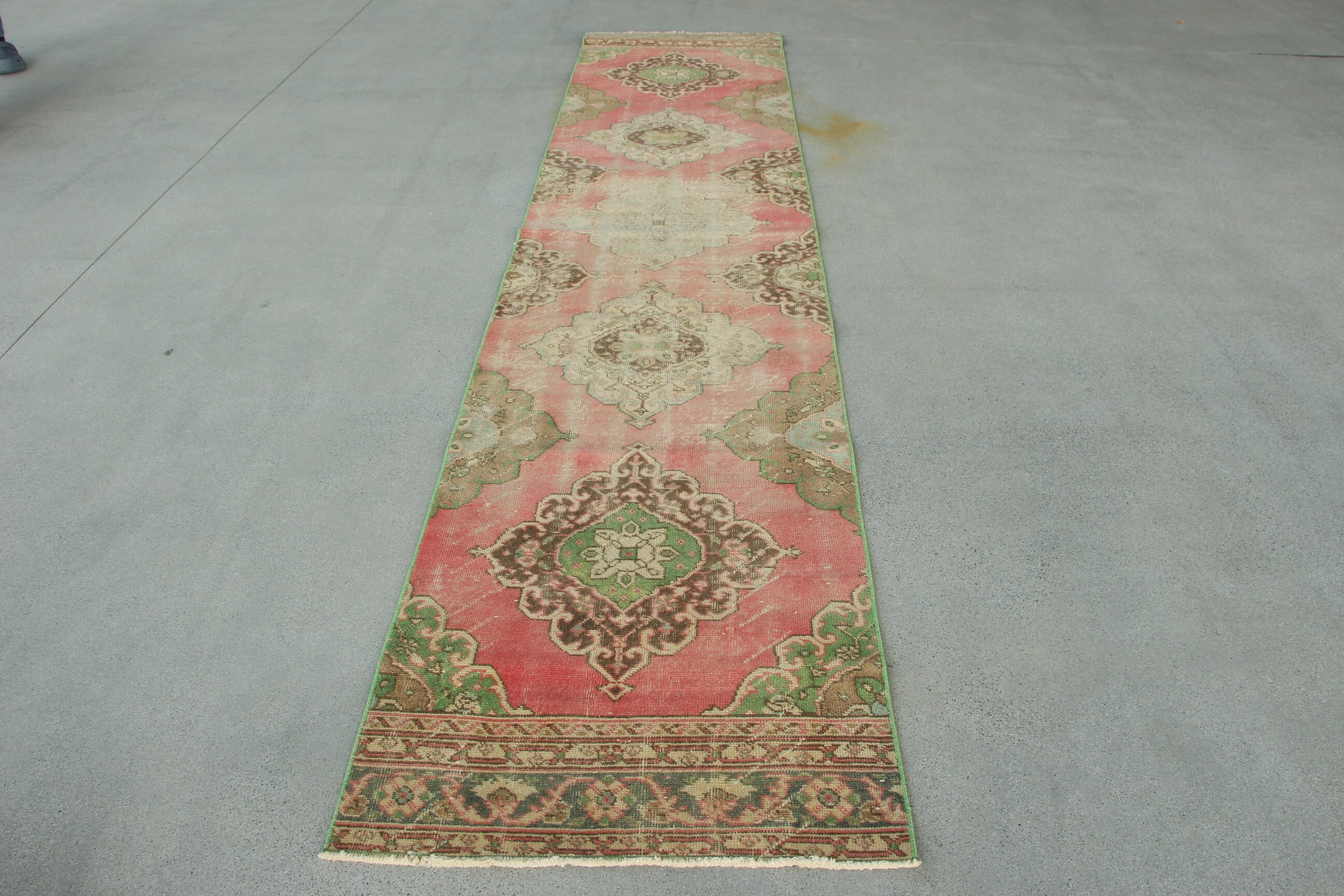 Turkish Rug, Red Geometric Rug, Flatweave Rug, Hallway Rug, Beni Ourain Runner Rug, Antique Rugs, Vintage Rugs, 2.6x12.2 ft Runner Rugs