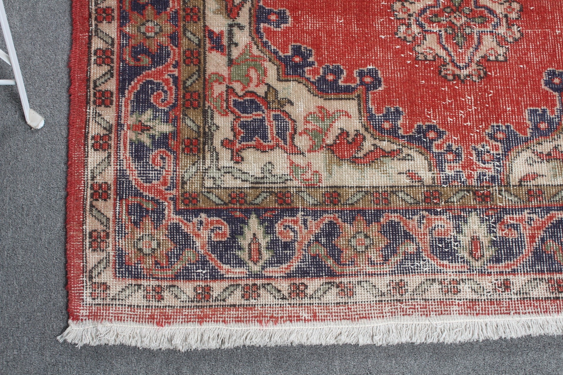 Oushak Rug, Pale Rugs, Turkish Rug, Dining Room Rug, 4.1x7.1 ft Area Rug, Rugs for Nursery, Vintage Rug, Wool Rug, Red Wool Rugs, Dorm Rug