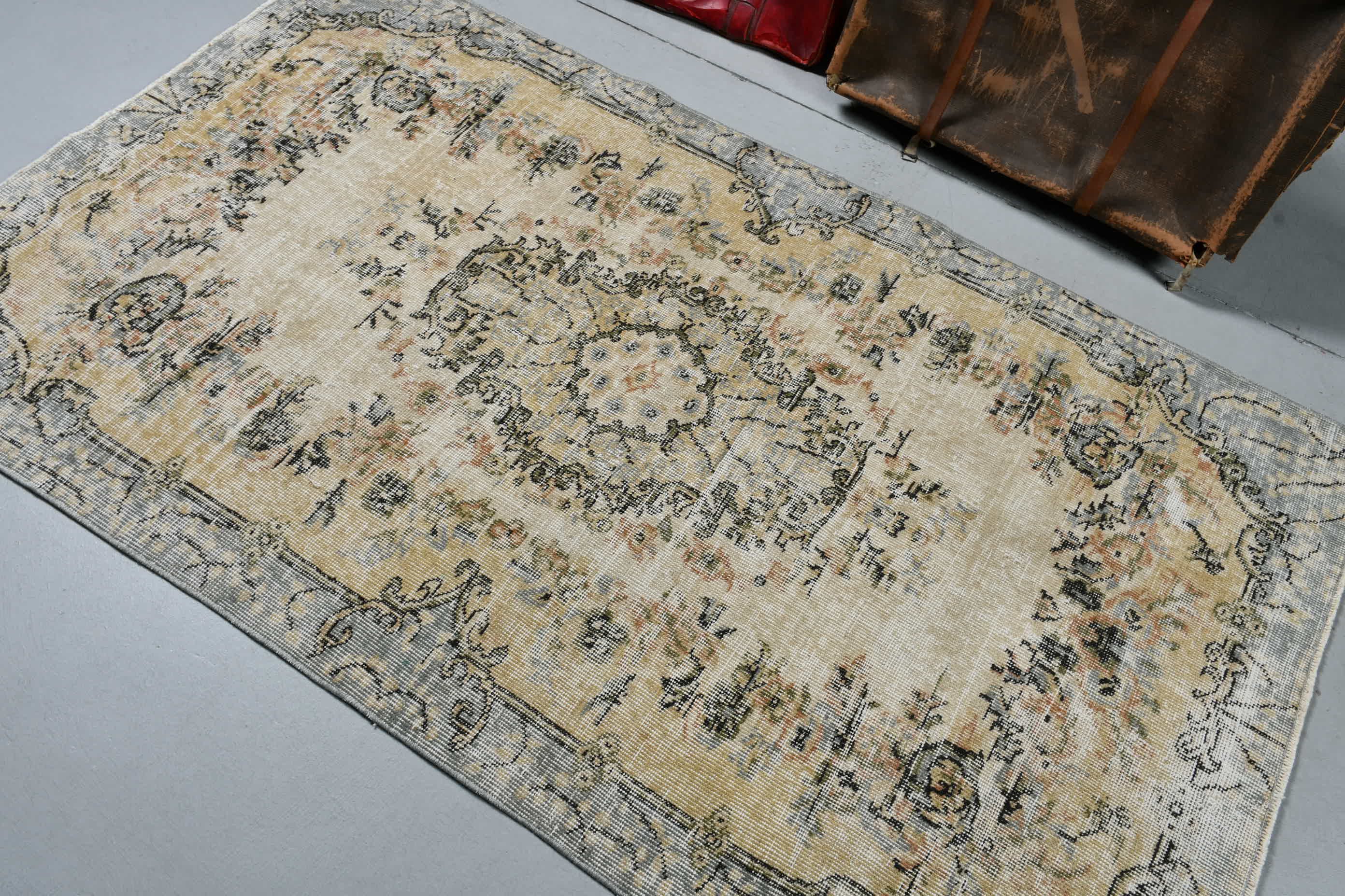 Bedroom Rugs, Vintage Rugs, Rugs for Kitchen, 3.8x6.5 ft Area Rug, Oushak Rugs, Anatolian Rug, Beige Oushak Rug, Nursery Rug, Turkish Rug