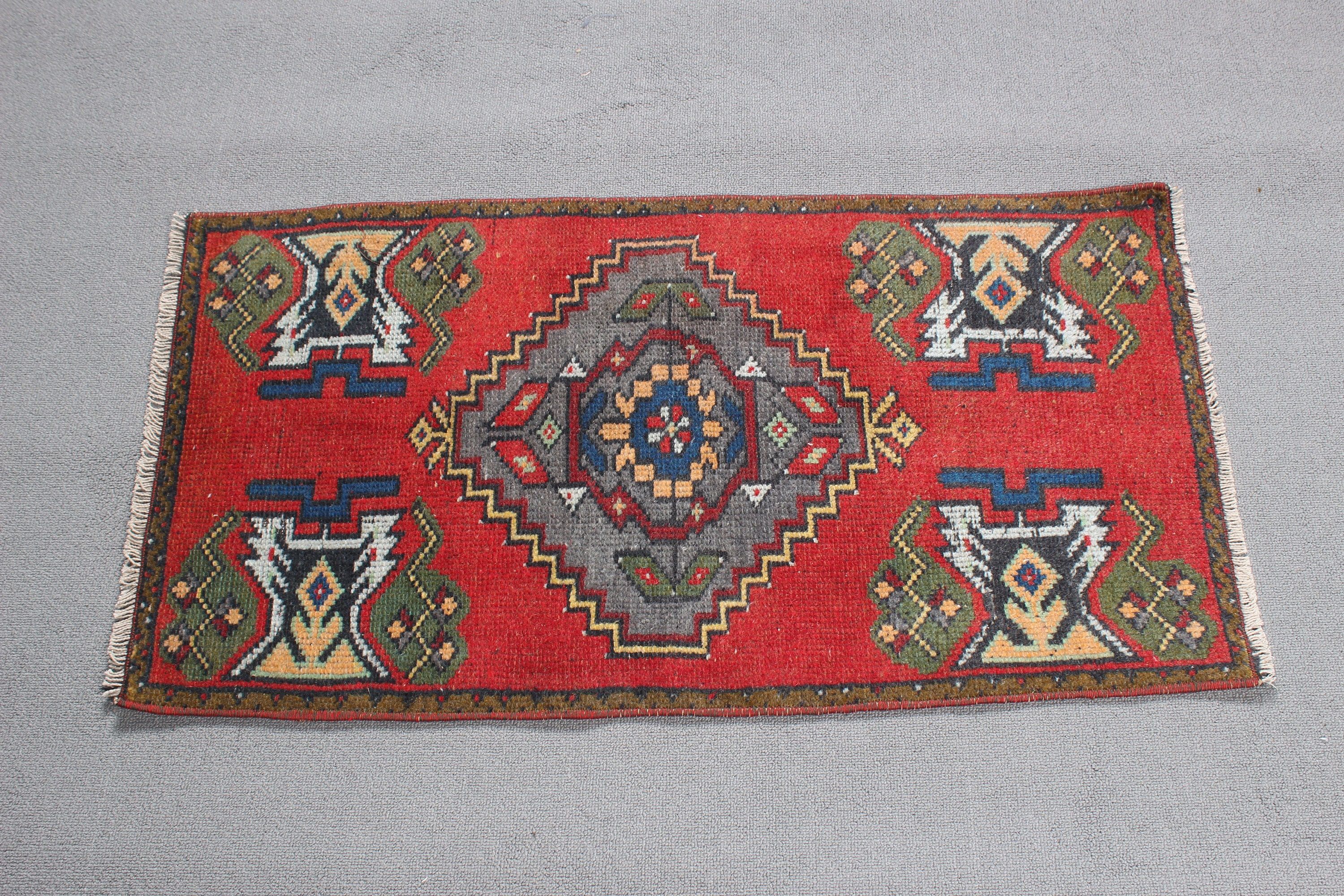 Red Moroccan Rug, Statement Rugs, Turkey Rug, Vintage Rug, Home Decor Rug, 1.6x3.1 ft Small Rugs, Kitchen Rugs, Turkish Rug, Bedroom Rug