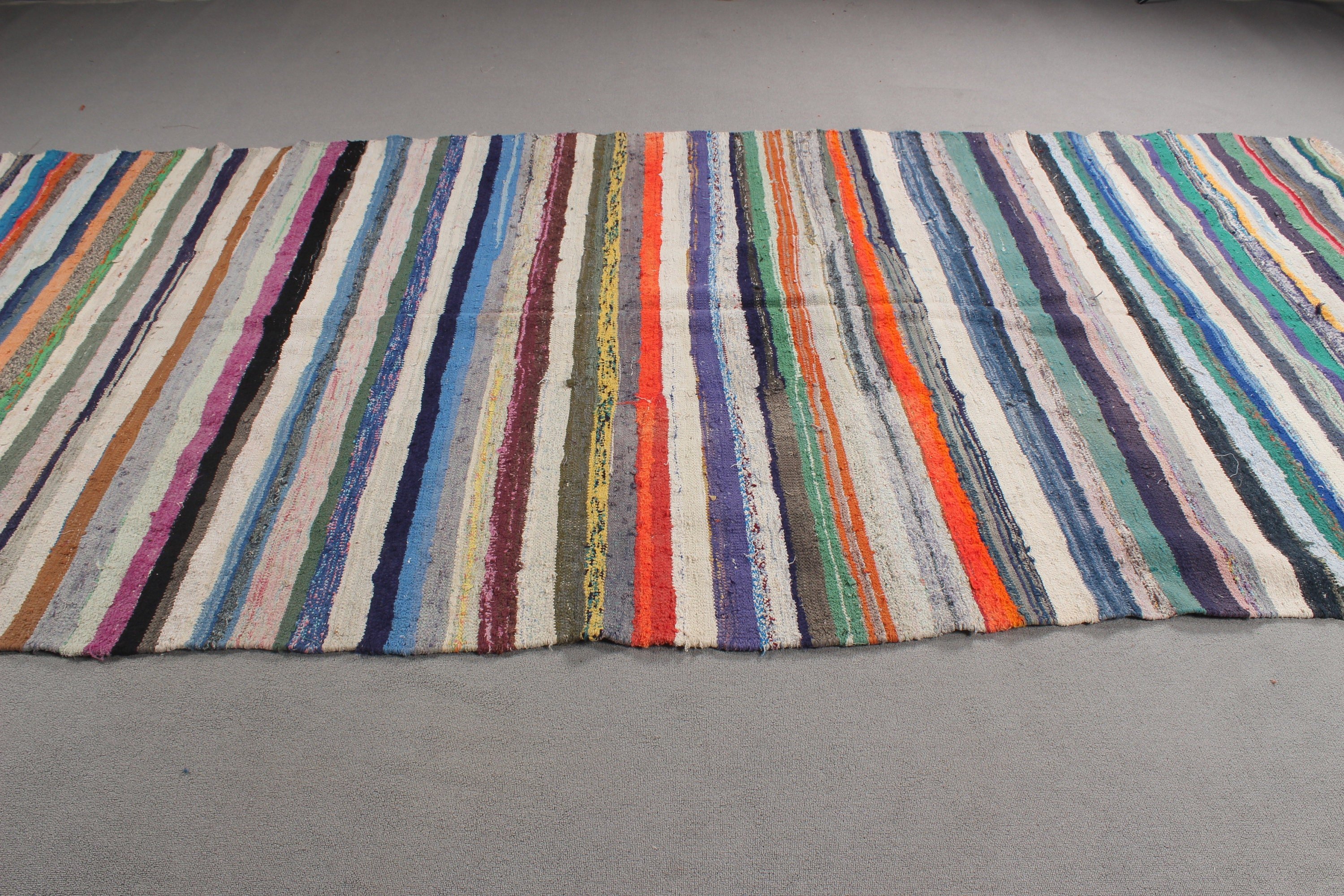 Salon Rug, Vintage Rug, Rainbow Cool Rugs, 6x12.9 ft Oversize Rug, Floor Rugs, Moroccan Rugs, Turkish Rugs, Kilim, Oversize Turkish Rugs