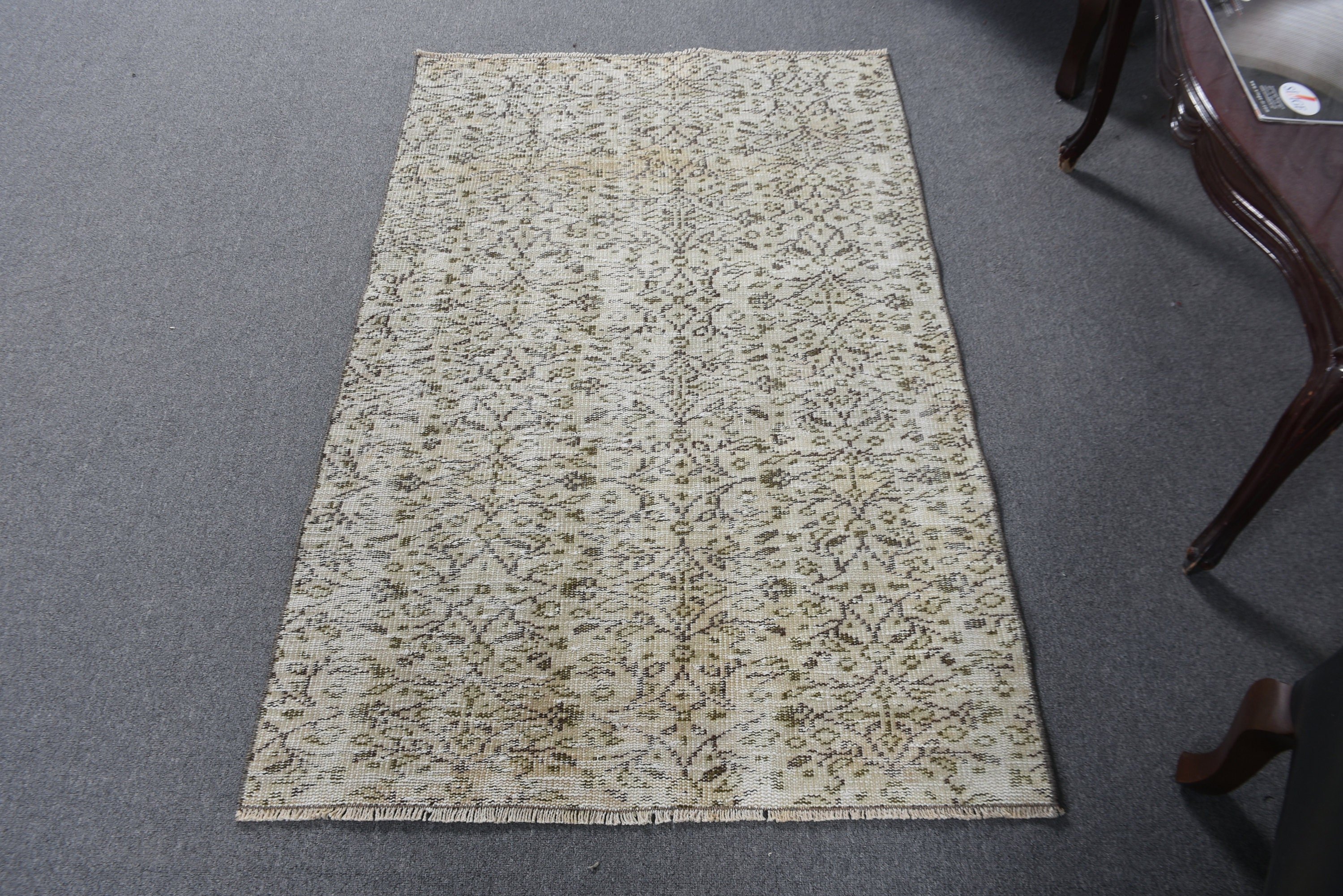 Beyaz Yatak Odası Halısı, Türk Halıları, Boho Halısı, Duvara Asılı Halı, 3.1x4.8 ft Küçük Halı, Antika Halı, Oushak Halıları, Vintage Halılar, Banyo Halıları