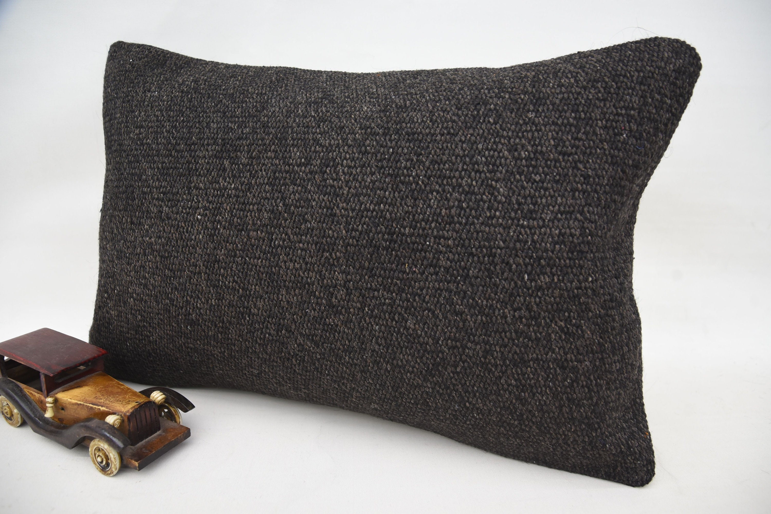 Kilim Pillow Cover, 16"x24" Brown Pillow Case, Kilim Cushion Sham, Handmade Kilim Cushion, Square Throw Cushion Cover