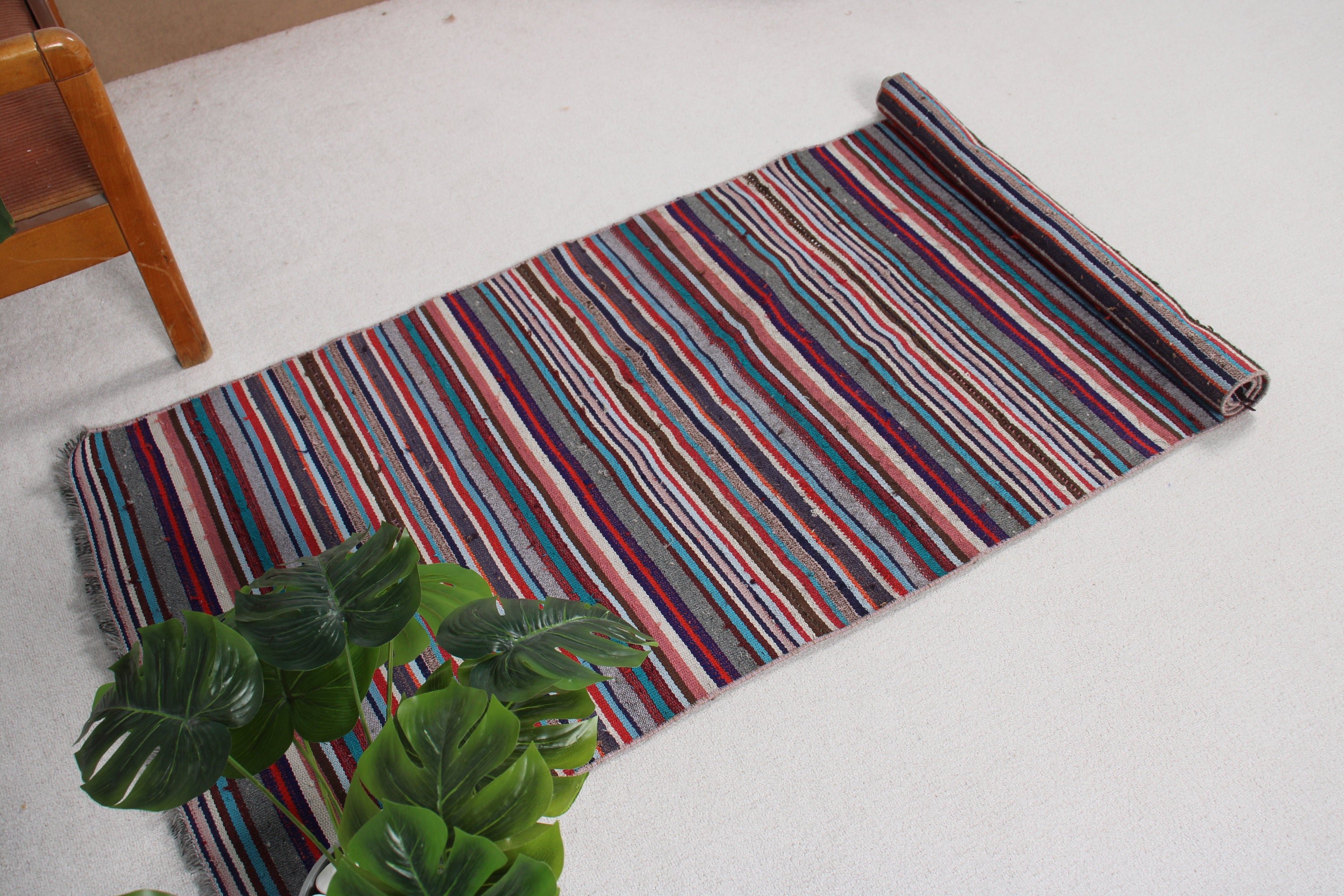 Kilim, Mor Oushak Halı, Türk Halıları, Beni Ourain Runner Halıları, Fas Halıları, Vintage Halı, 2.5x6.8 ft Runner Halıları, Nötr Halılar