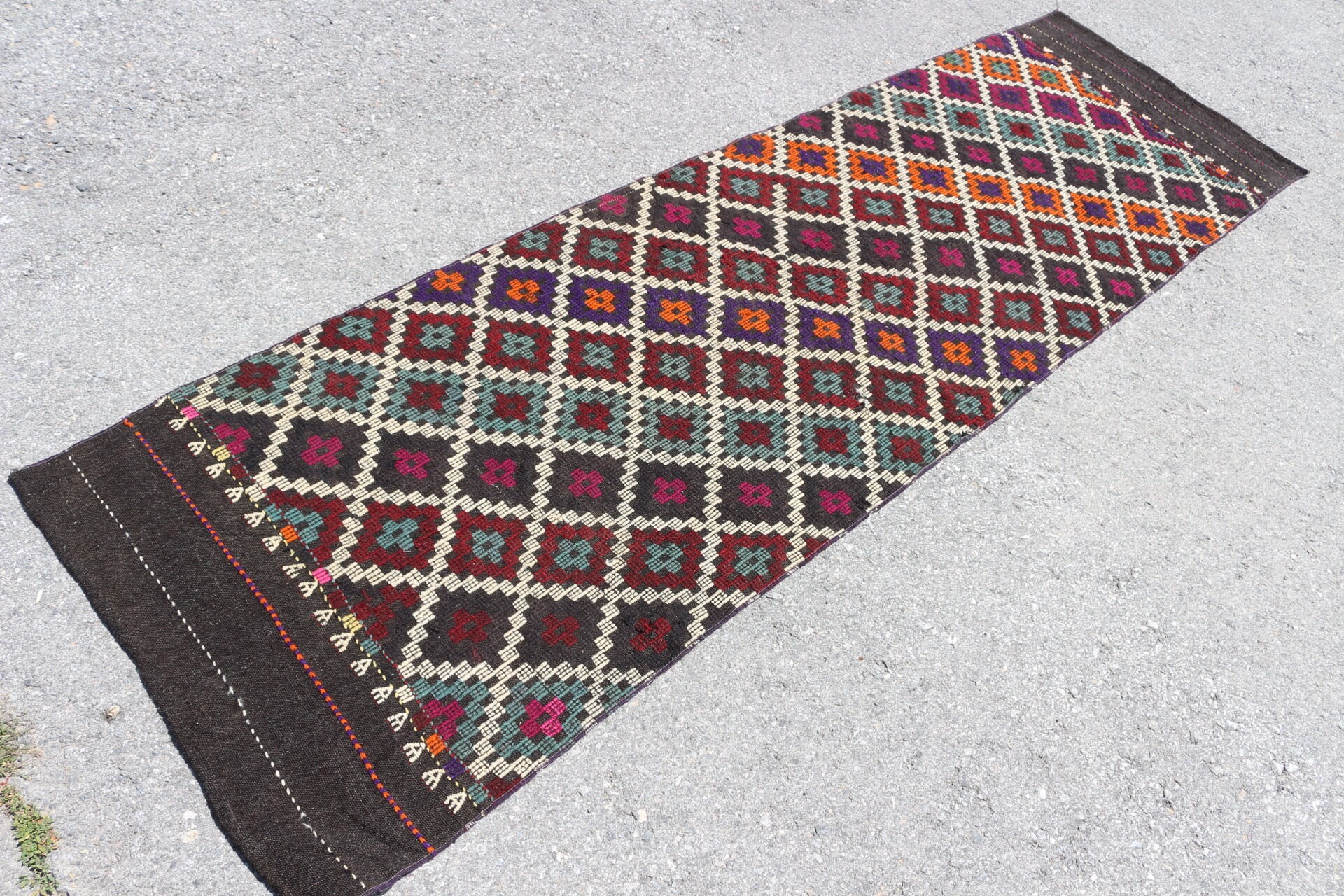 Koridor Halısı, 2.5x8.6 ft Runner Halısı, Kahverengi Ev Dekor Halısı, Vintage Halılar, Ev Dekor Halıları, Kilim, Türk Halıları, Merdiven Halısı