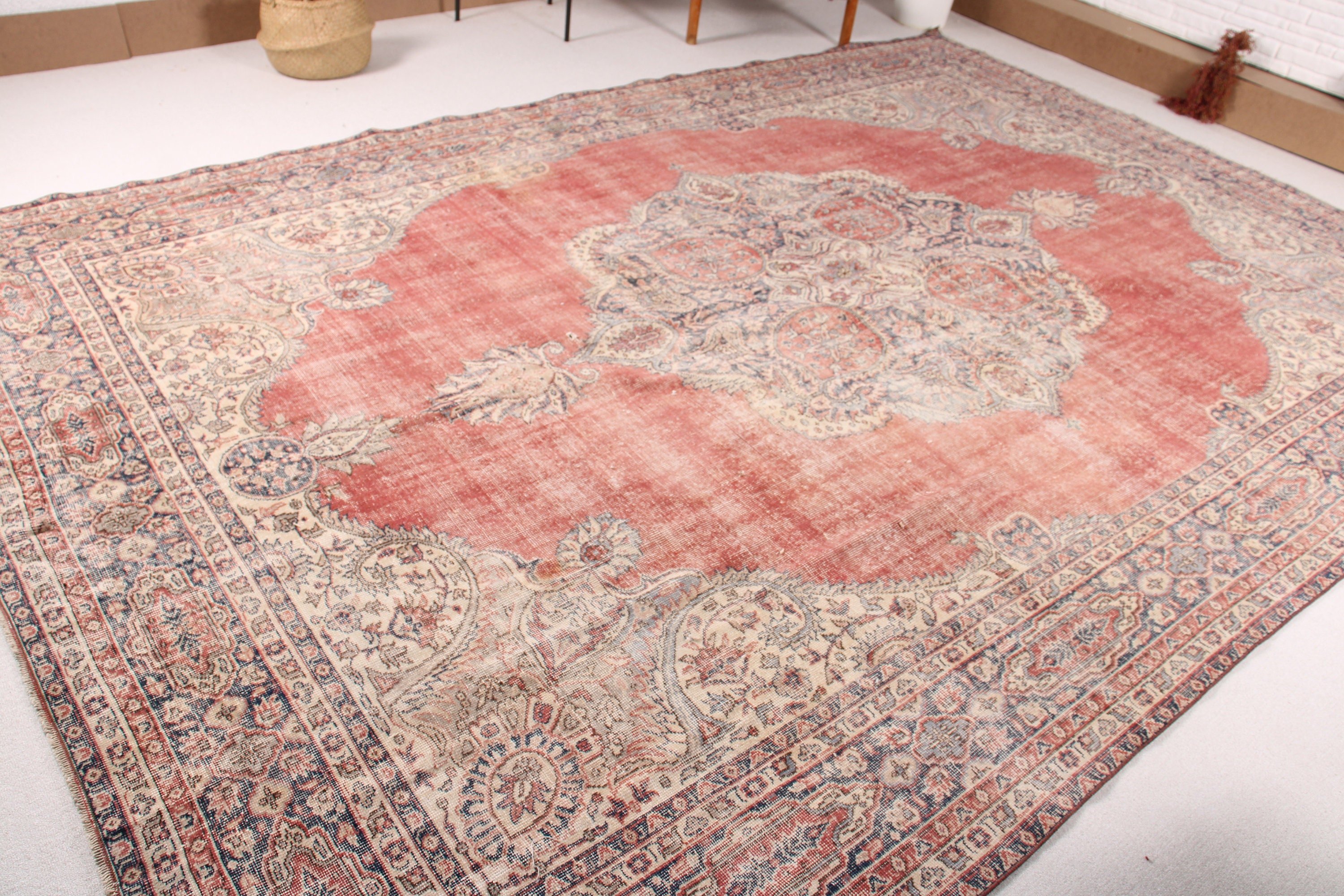 Turkish Rug, 8.7x12.9 ft Oversize Rug, Vintage Rug, Flatweave Rugs, Oversize Vintage Rug, Red Wool Rug, Dining Room Rug, Modern Rugs