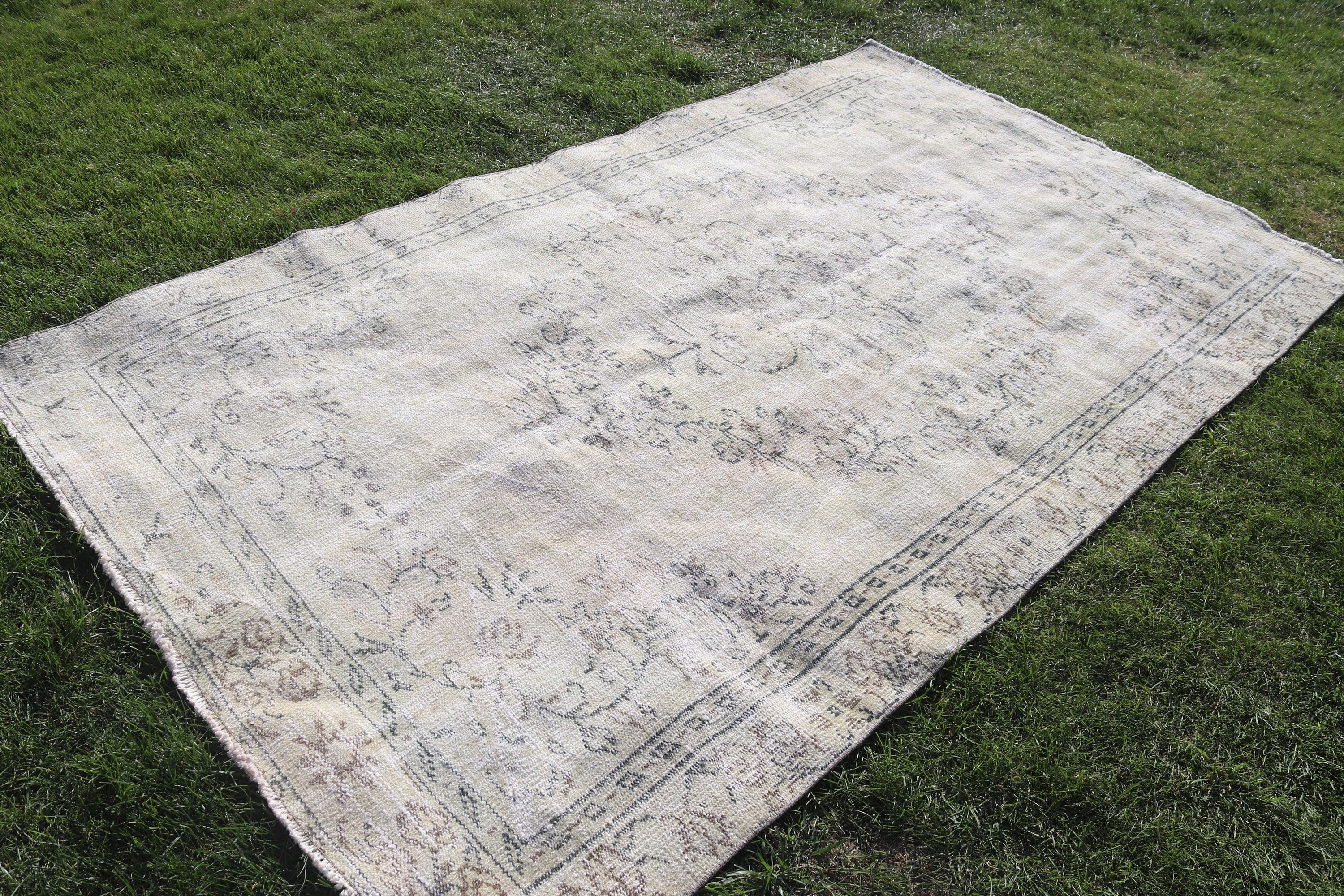 Yer Halısı, Yemek Odası Halısı, Yeşil Yatak Odası Halıları, Vintage Halılar, Büyük Oushak Halısı, Türk Halıları, 5.2x8.7 ft Büyük Halı, Açıklama Halıları