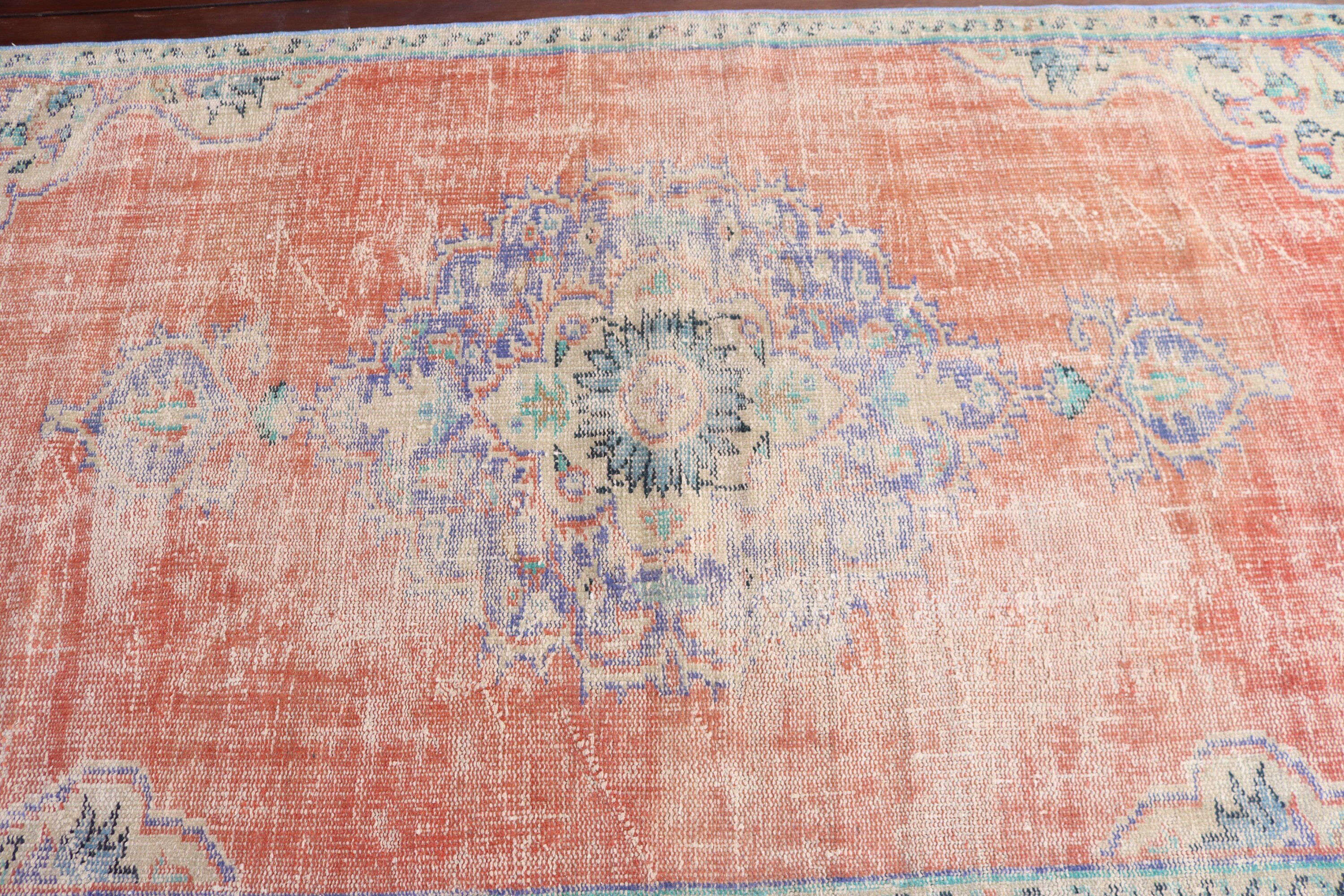 Bohemian Rugs, Nursery Rug, Orange  4x8.9 ft Area Rugs, Vintage Rug, Rugs for Bedroom, Floor Rug, Home Decor Rug, Turkish Rug