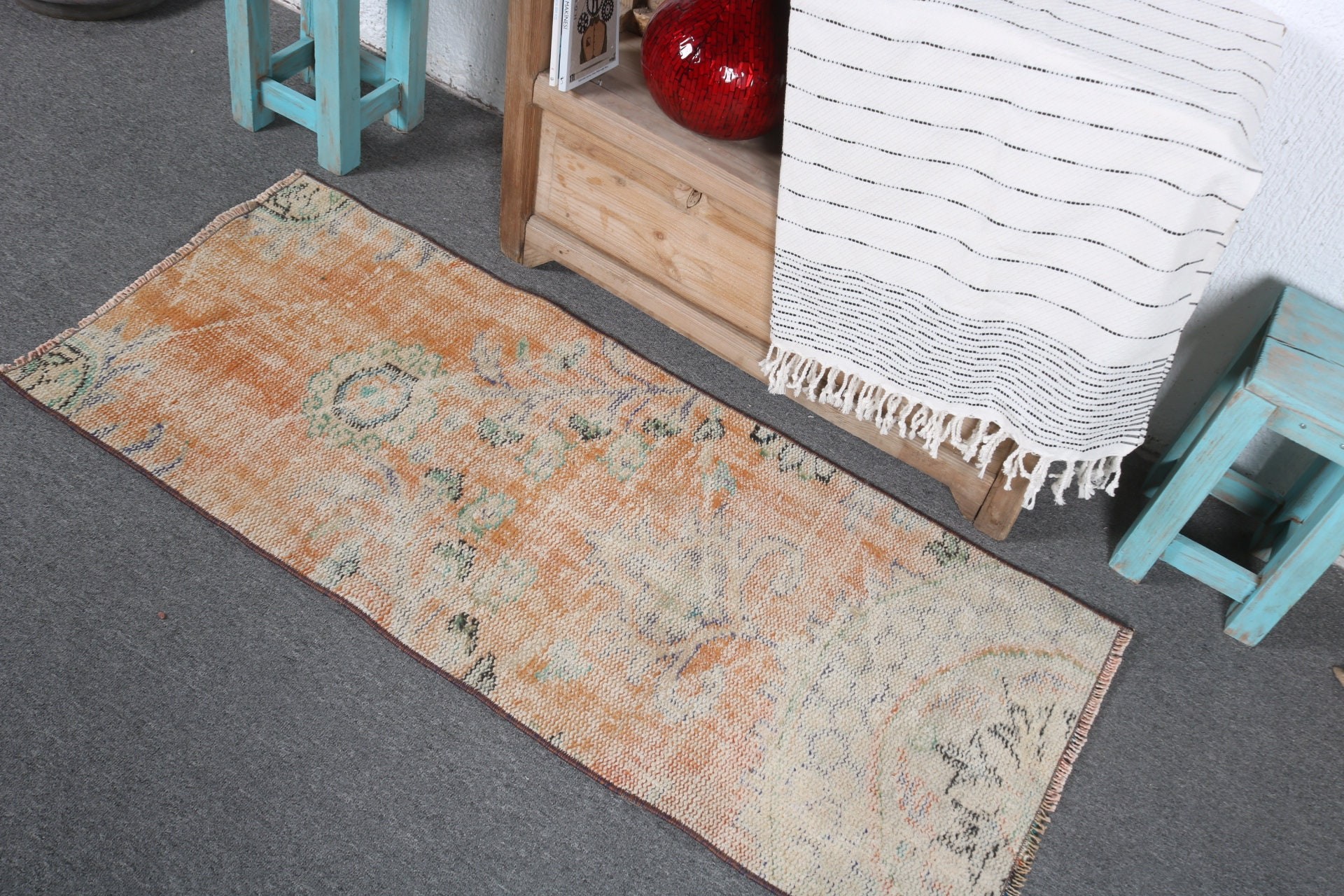 Kitchen Rug, Small Accent Rug Rugs, Vintage Rugs, Entry Rug, Turkish Rug, Rugs for Bath, Wool Rug, Anatolian Rug, 1.8x4.2 ft Small Rug