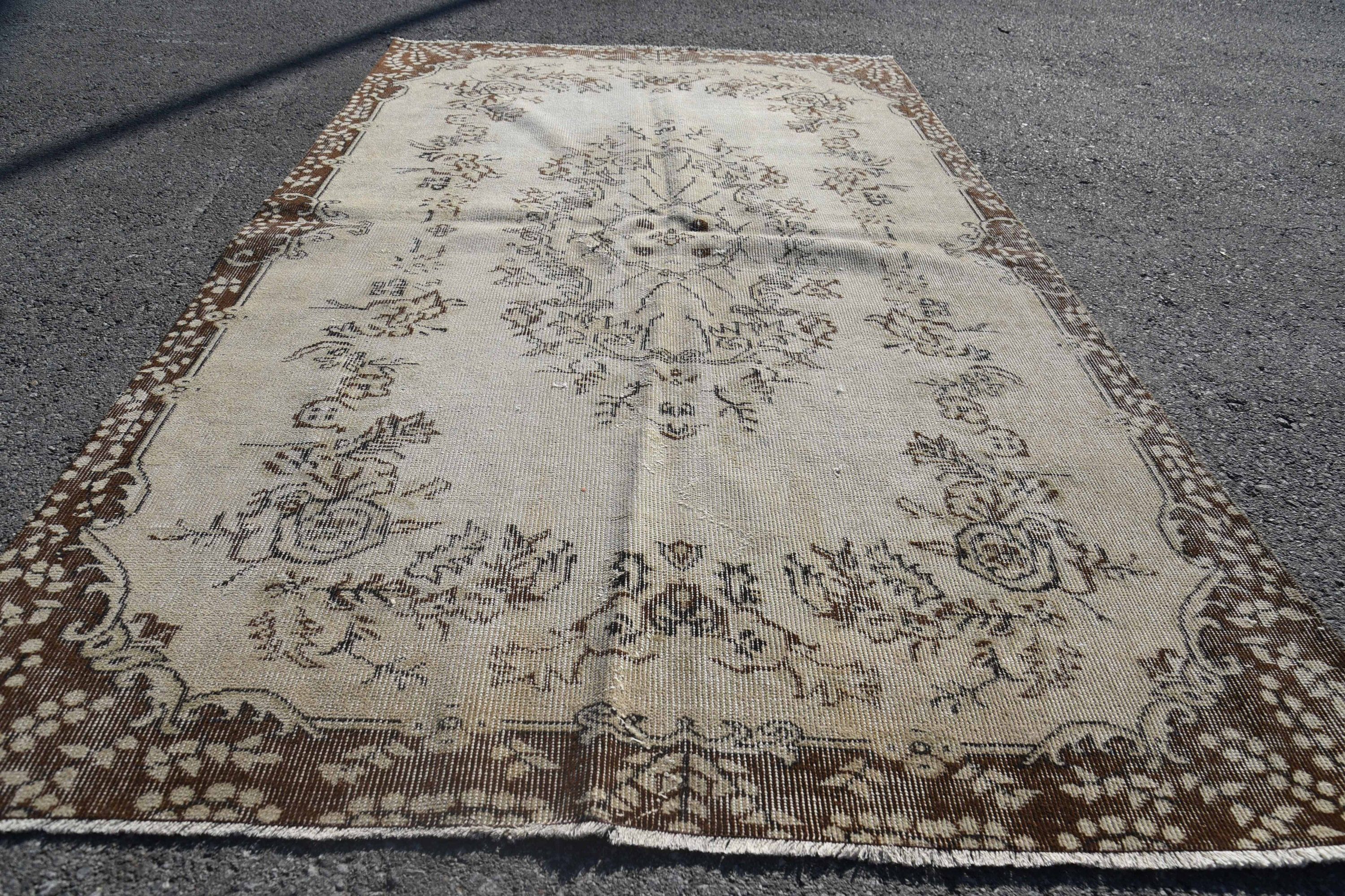 Old Rug, Kitchen Rug, Colorful Rugs, Cool Rug, Vintage Rugs, Aesthetic Rug, Rugs for Nursery, Indoor Rugs, Turkish Rug, 4.7x7.9 ft Area Rug