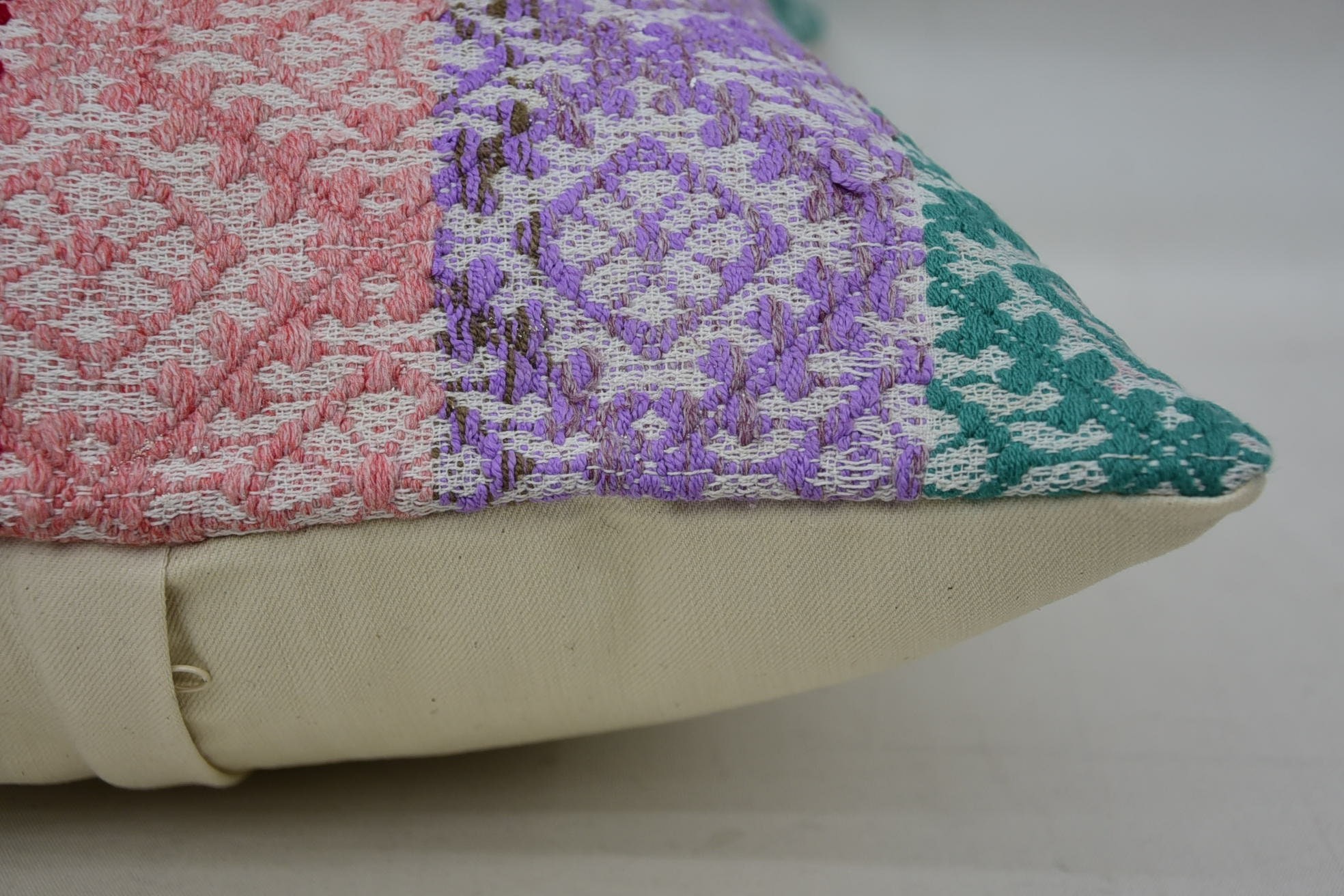 Kilim Pillow Cover, Vintage Kilim Pillow Pillow Cover, Handmade Kilim Cushion, Vintage Pillow, 16"x24" Pink Cushion Cover
