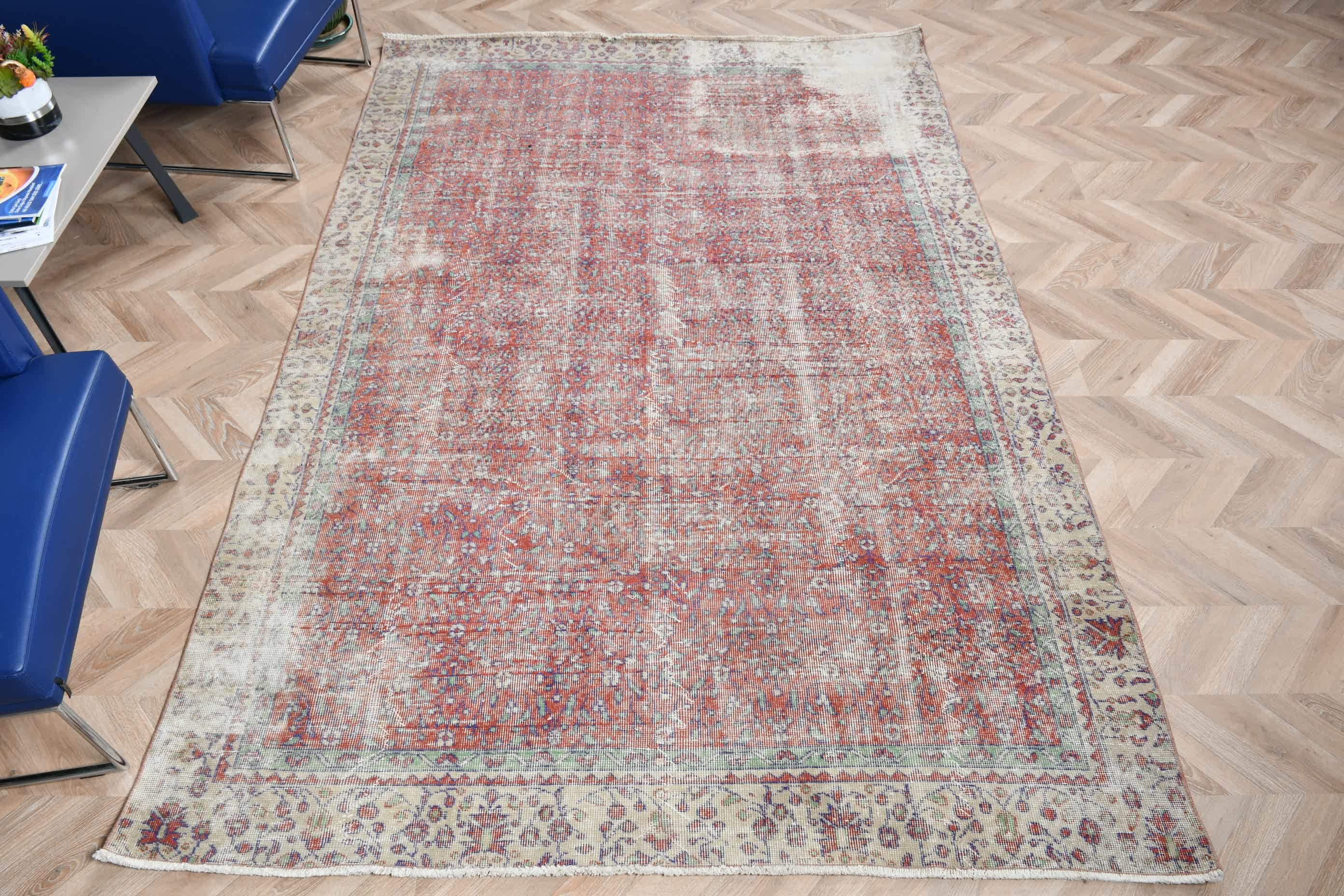 Bedroom Rug, Antique Rugs, 6x9.1 ft Large Rug, Rugs for Salon, Living Room Rug, Vintage Rug, Turkish Rug, Anatolian Rugs, Red Kitchen Rug