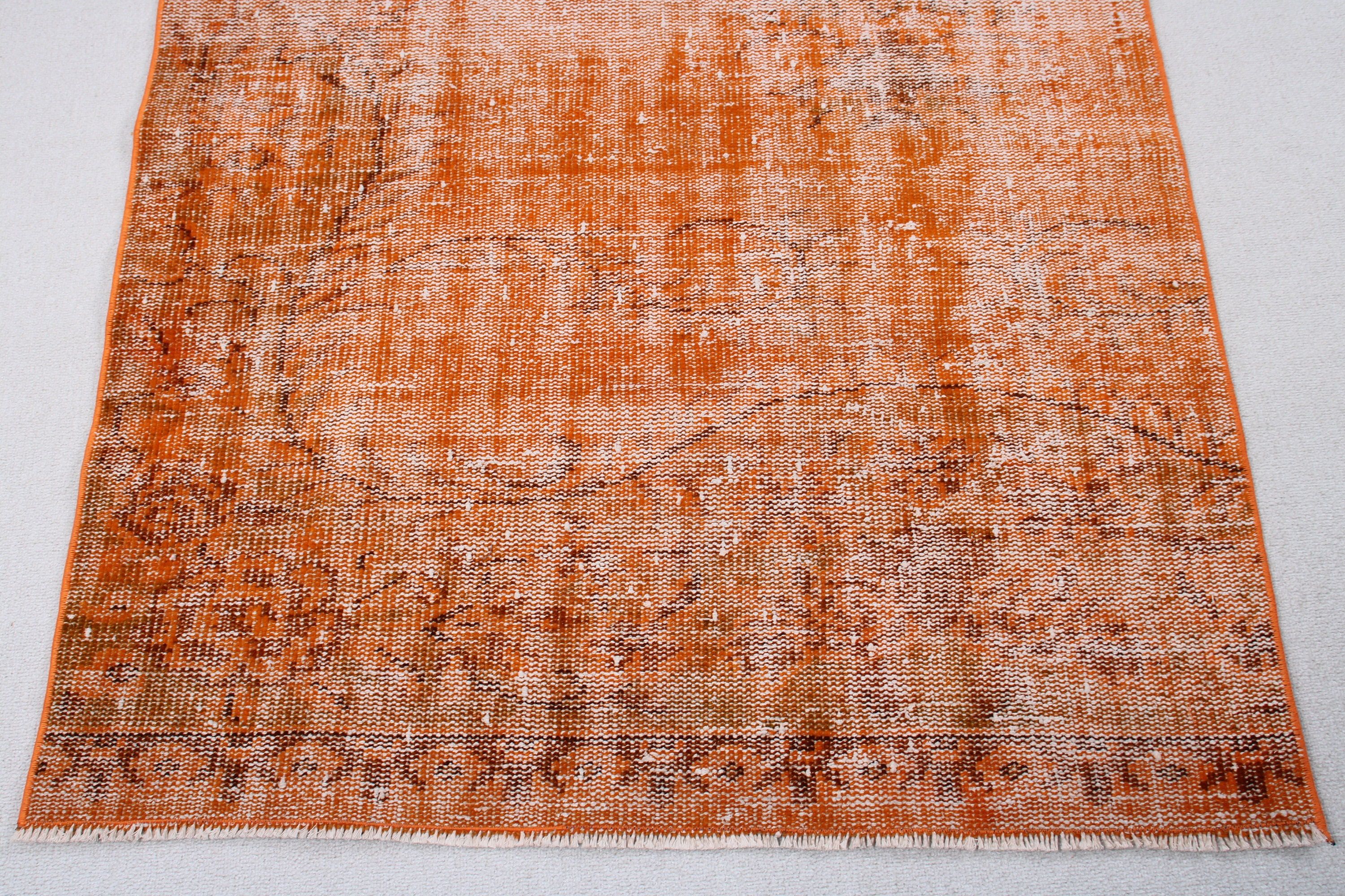 Vintage Rugs, Orange Oushak Rug, Corridor Rugs, Beni Ourain Runner Rug, Statement Rugs, Turkish Rugs, 3.5x9.1 ft Runner Rugs, Luxury Rugs