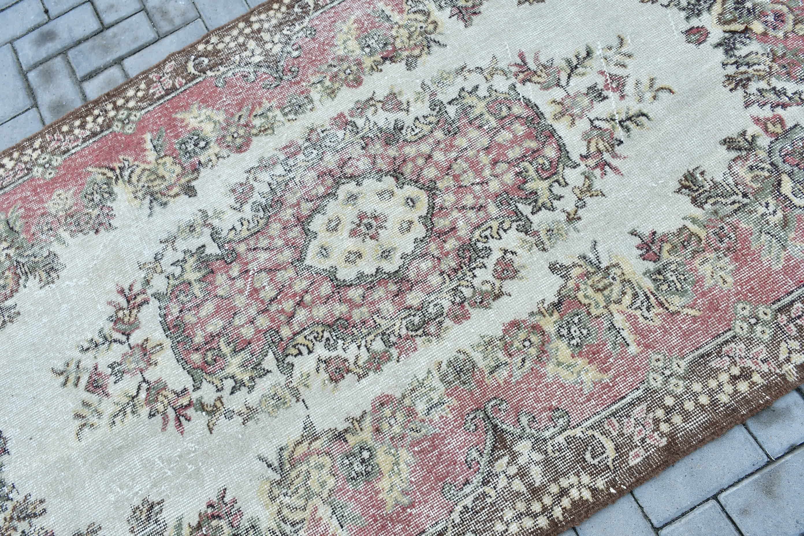 Dining Room Rug, Red Antique Rug, 4x7.2 ft Area Rug, Vintage Rug, Cute Rugs, Rugs for Area, Bedroom Rug, Turkish Rugs, Home Decor Rugs