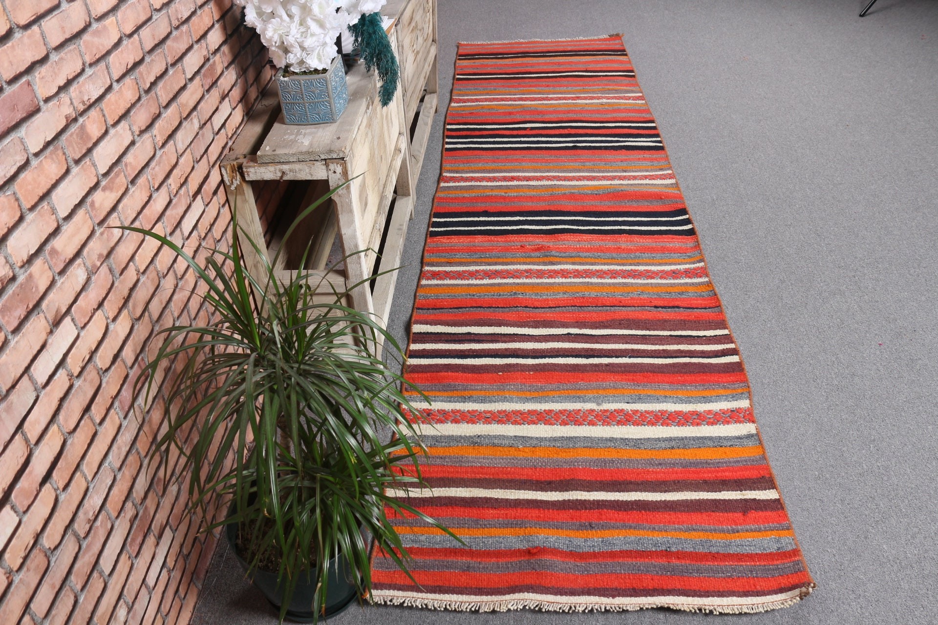 Old Rug, Rugs for Corridor, Bedroom Rugs, Pink Bedroom Rug, 2.6x9.8 ft Runner Rug, Vintage Rug, Oushak Rug, Kitchen Rug, Turkish Rug, Kilim