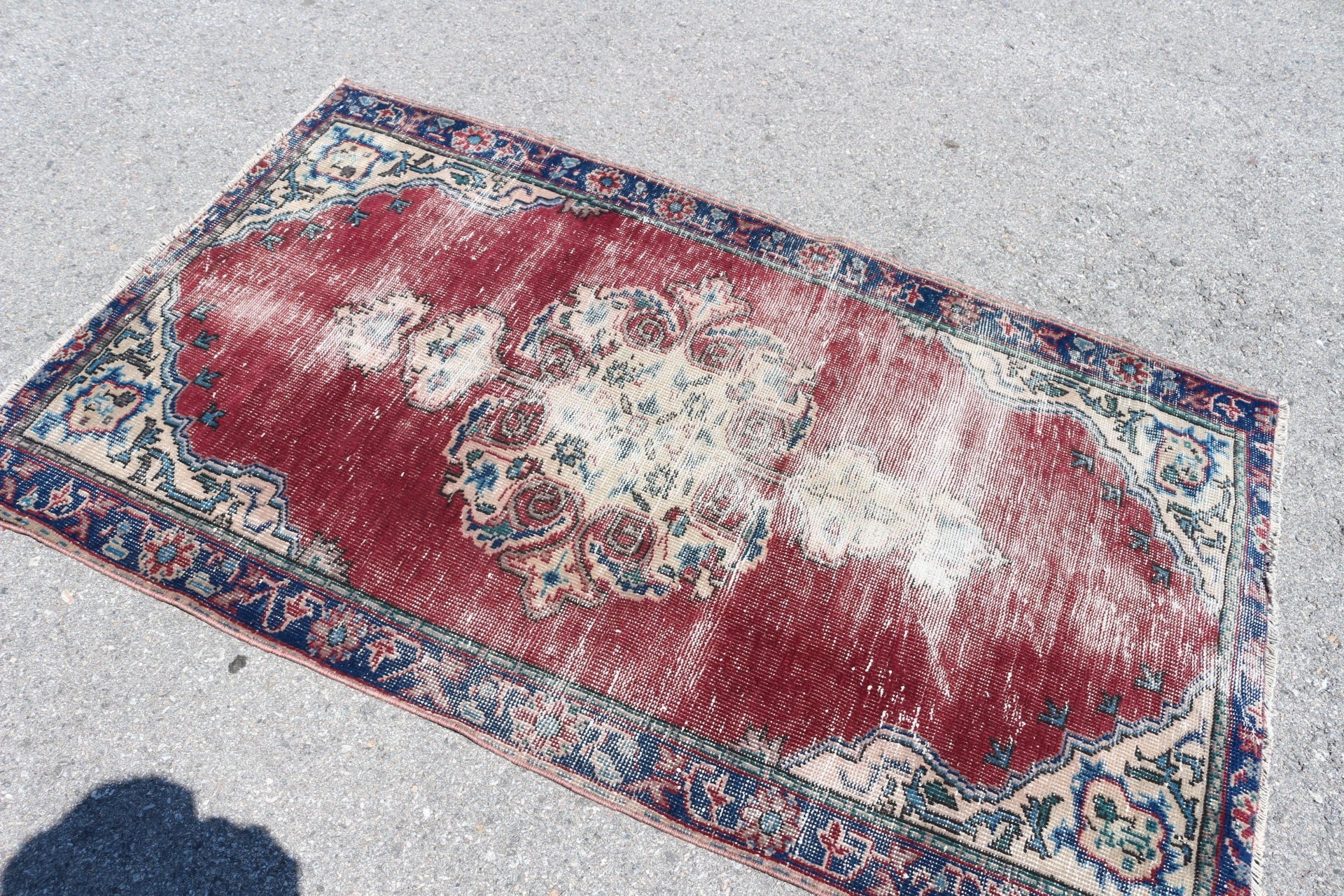 Rugs for Bedroom, Antique Rugs, Entry Rug, 3.6x5.9 ft Accent Rug, Red Oushak Rug, Wool Rug, Vintage Rug, Turkish Rug, Nursery Rug, Cute Rug