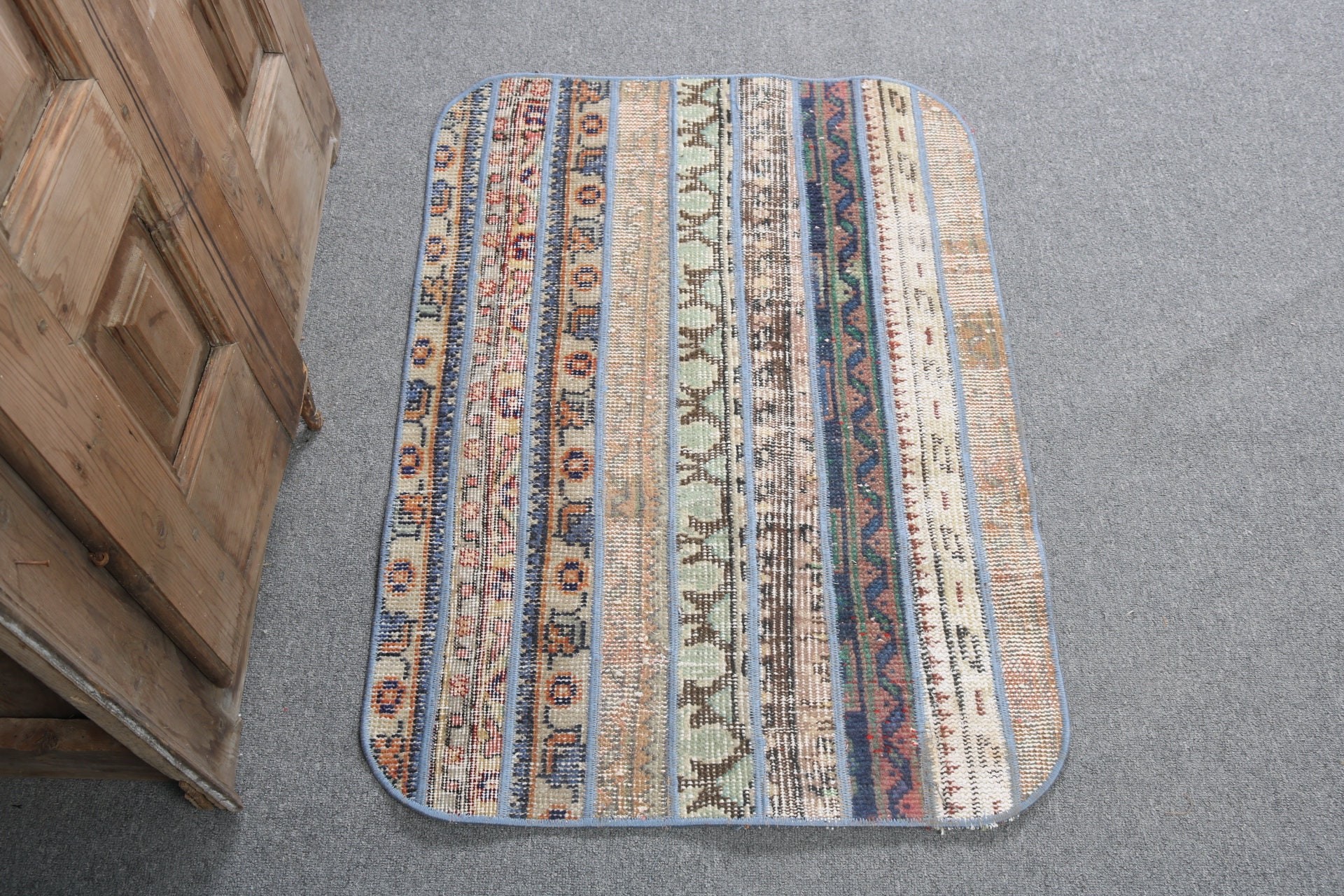 Türk Halıları, Düz Dokuma Halı, Giriş Halısı, Yeşil Zemin Halıları, Boho Halıları, Dış Mekan Halıları, Vintage Halılar, 2,2x3,1 ft Küçük Halı, Araba Paspas Halıları