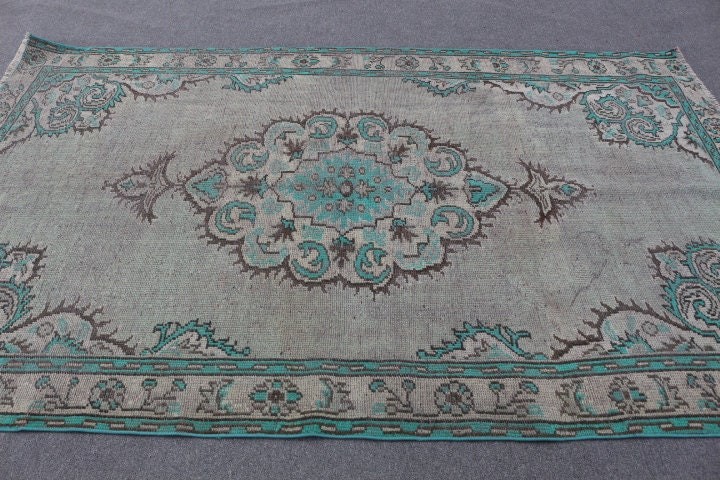 Vintage Rugs, 5.3x9 ft Large Rug, Old Rug, Turkish Rug, Green Bedroom Rug, Cool Rug, Dining Room Rug, Turkey Rugs, Salon Rug