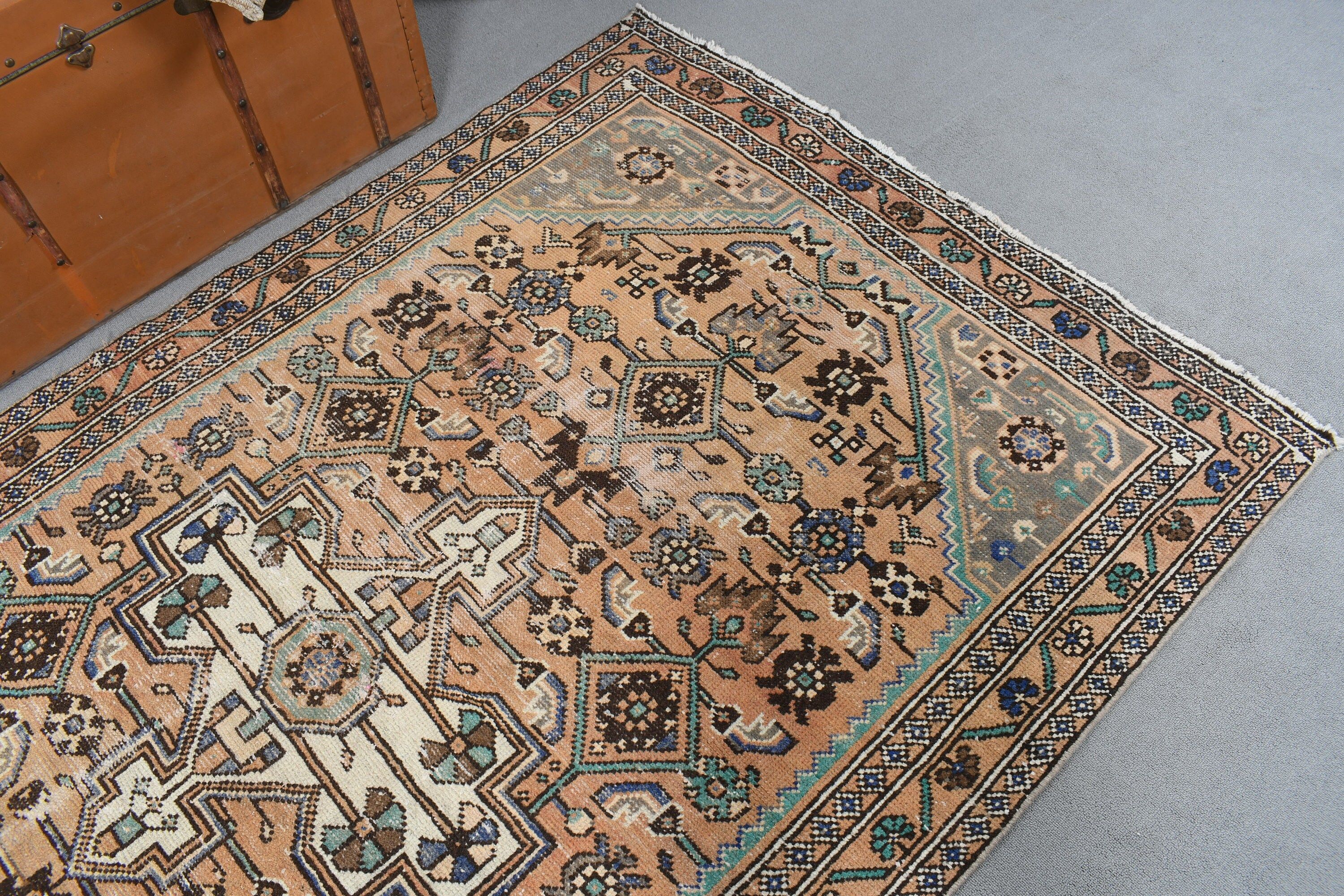 Mutfak Halısı, Mutfak Halıları, Vintage Halılar, 4,5x7,5 ft Alan Halıları, Çocuk Halısı, Yün Halılar, Kahverengi Boho Halılar, Türk Halısı