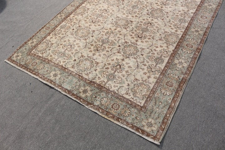 Wool Rug, 5.4x9 ft Large Rugs, Art Rug, Beige Kitchen Rug, Dining Room Rug, Vintage Rugs, Pale Rugs, Turkish Rug, Bedroom Rug