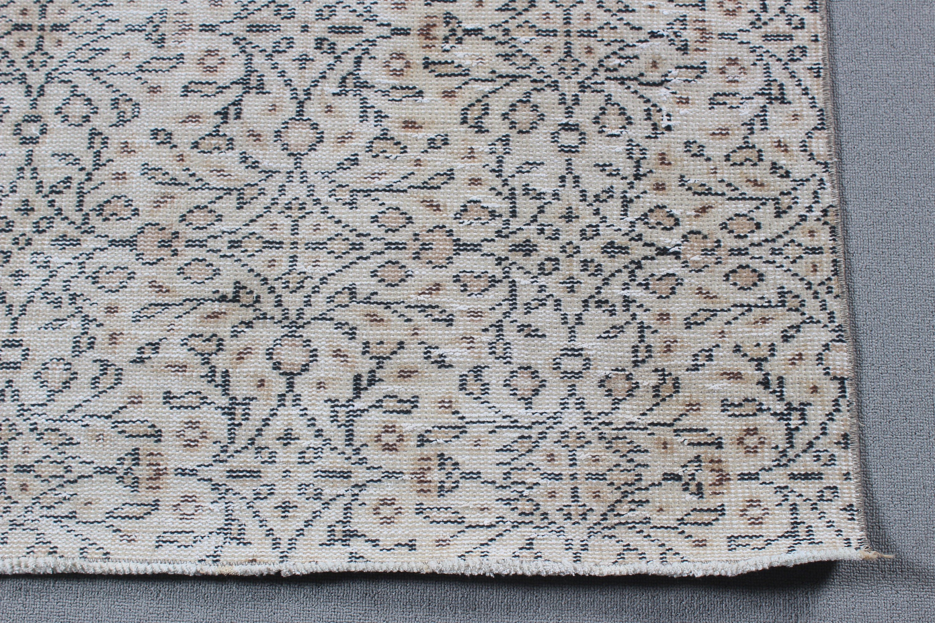 Cool Rugs, Rugs for Oushak Area, Luxury Rug, Turkish Rugs, Indoor Rugs, Office Rugs, Vintage Rug, Beige Floor Rugs, 4.6x8.2 ft Area Rug