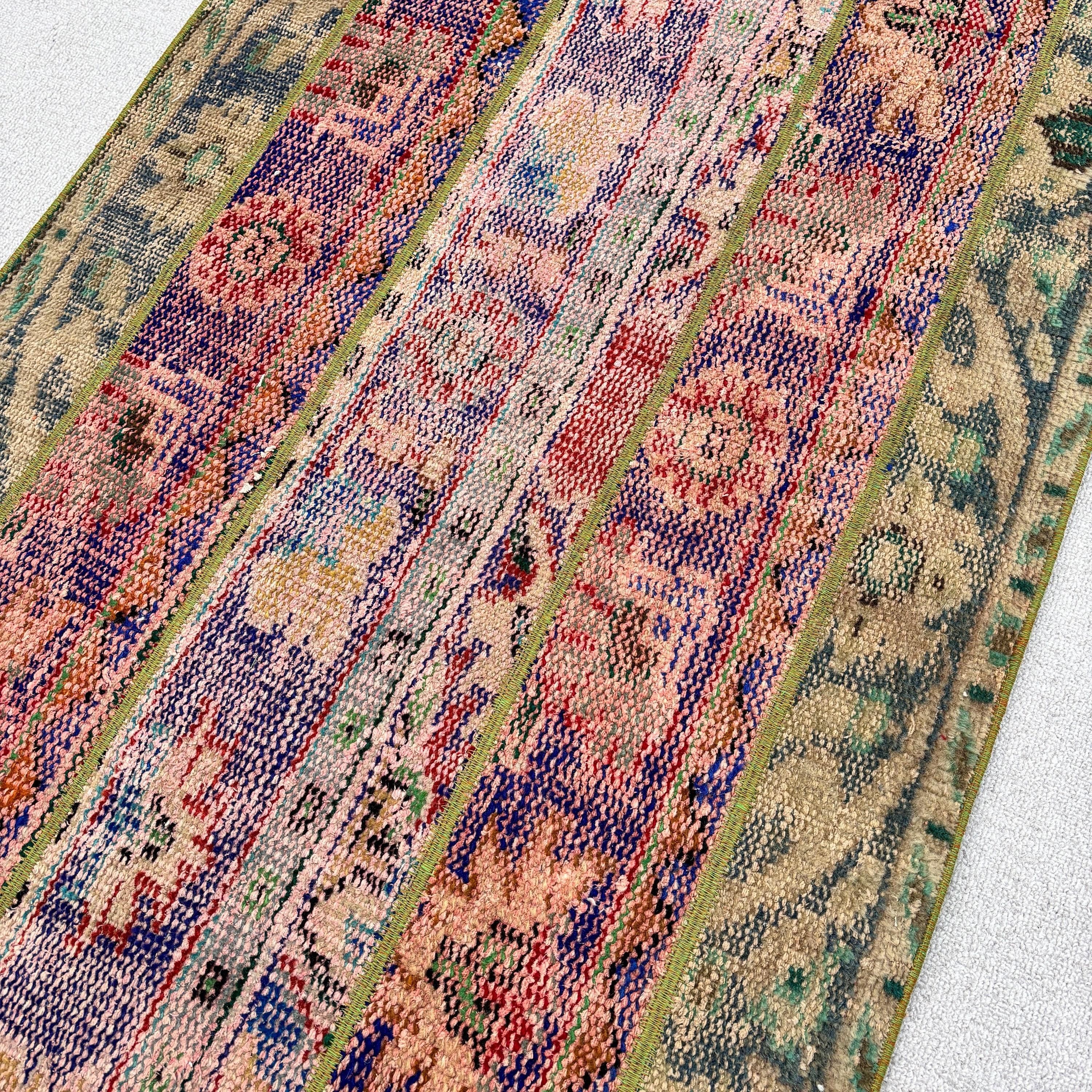 Geometric Rugs, Oushak Rug, Blue Antique Rug, Kitchen Rugs, Entry Rug, Turkish Rug, 2.7x4.2 ft Small Rugs, Rugs for Bath, Vintage Rugs