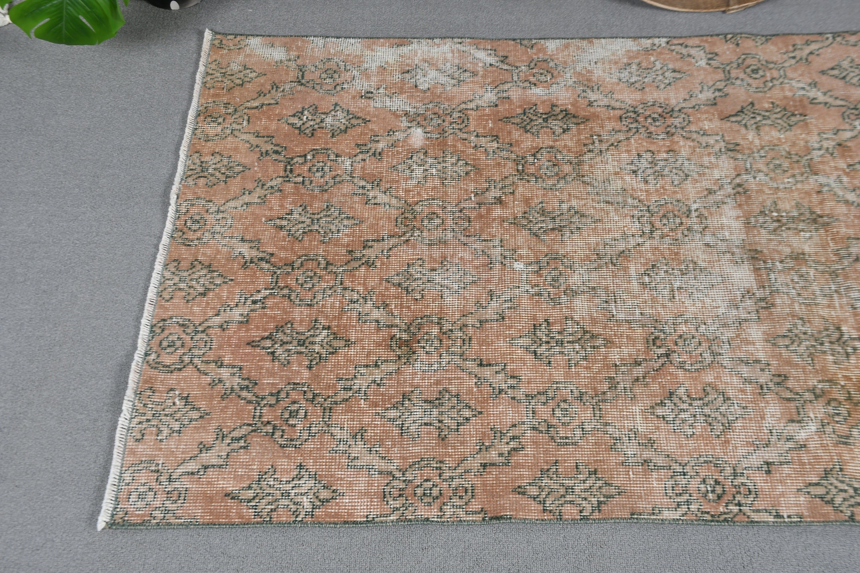 Mutfak Halıları, Vintage Halı, Fas Halısı, Türk Halısı, 3x5,9 ft Aksan Halısı, Havalı Halılar, Giriş Halıları, Turuncu Yün Halılar, Çocuk Halısı