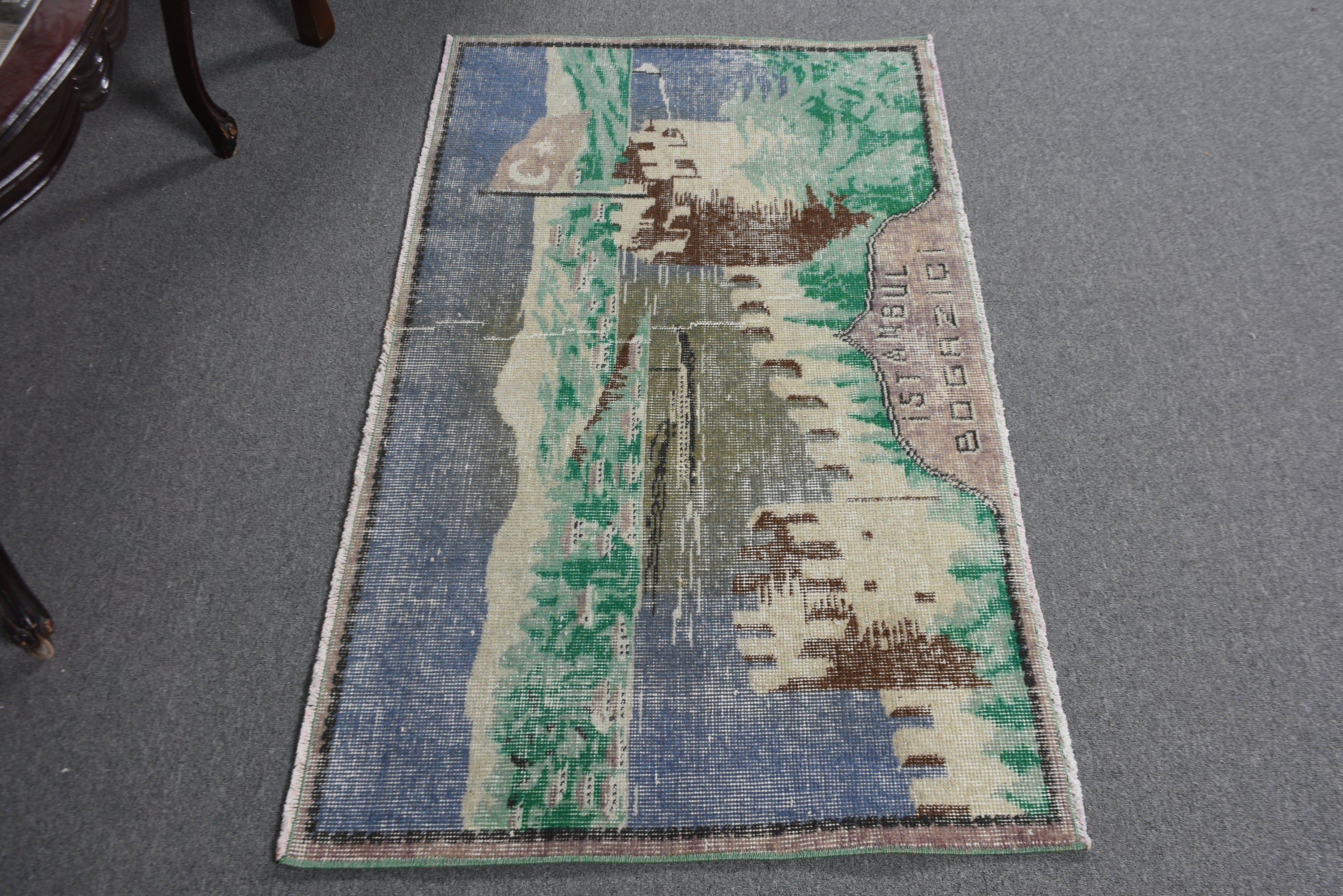 Vintage Rugs, Organic Rug, Moroccan Rug, Small Area Rug, Nursery Rugs, 2.4x4.4 ft Small Rugs, Neutral Rugs, Green Bedroom Rug, Turkish Rugs