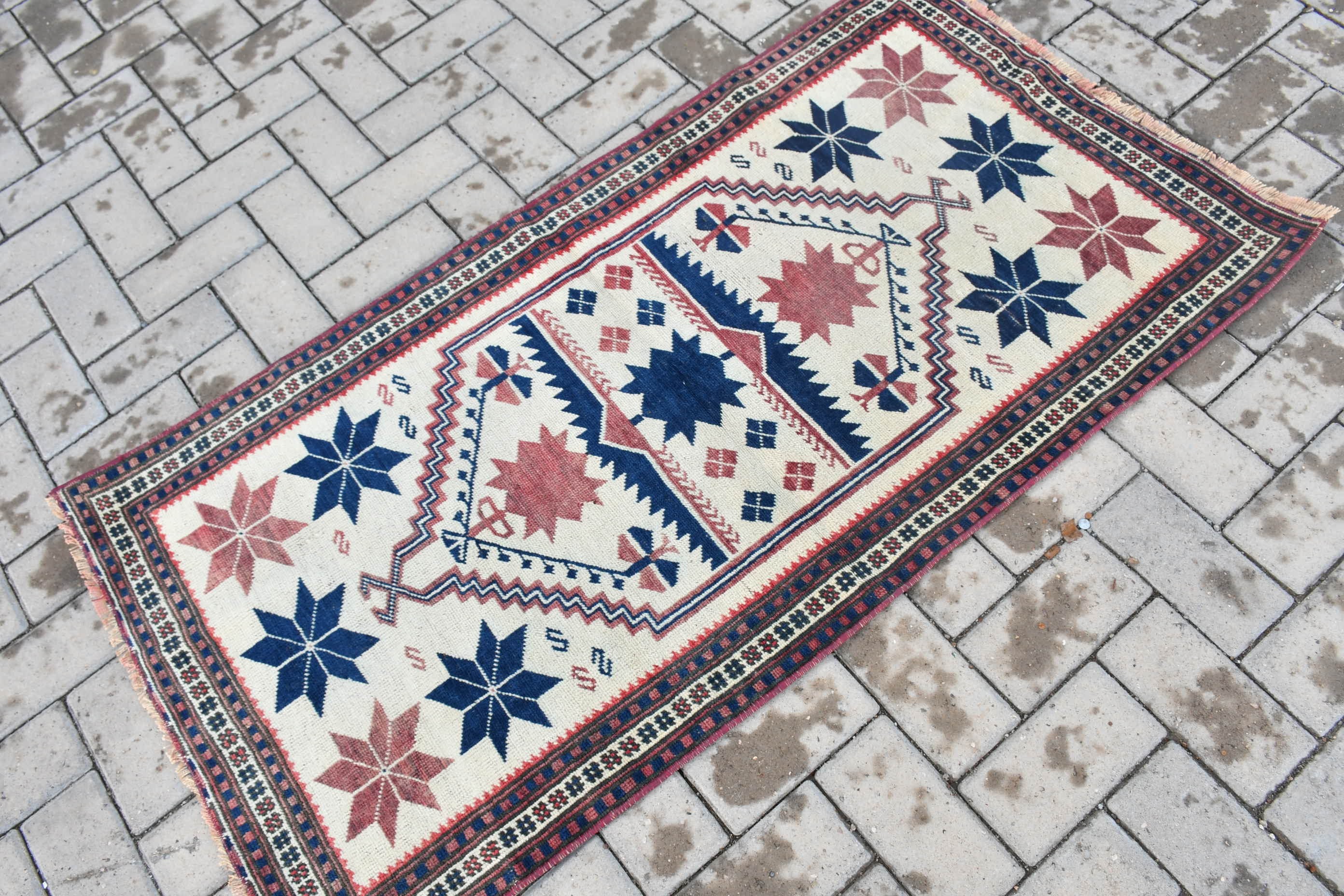 2.4x4.6 ft Small Rug, Beige Antique Rug, Bathroom Rugs, Cute Rug, Vintage Rug, Wall Hanging Rugs, Turkish Rugs, Moroccan Rugs, Oriental Rug