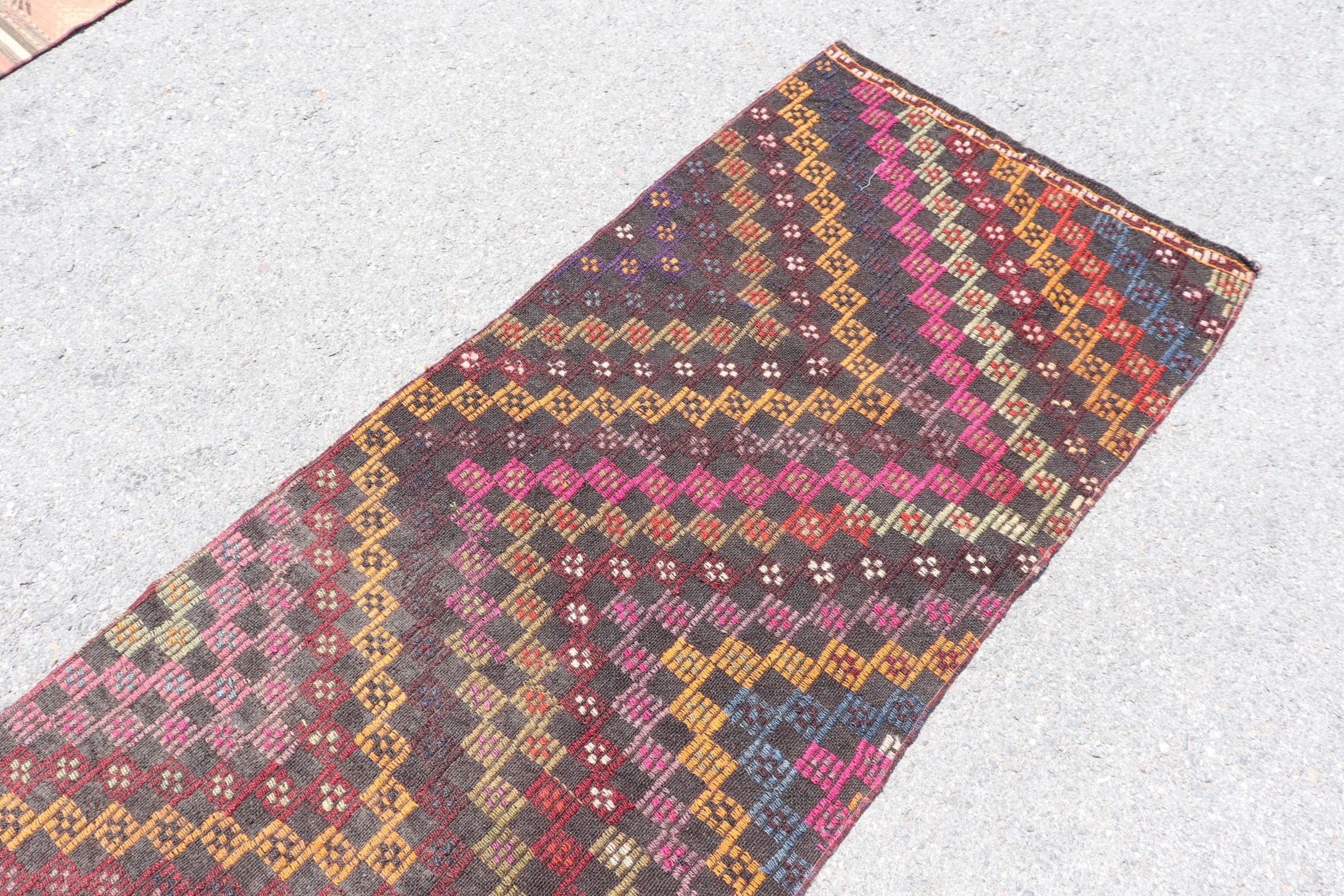 Vintage Rug, 2.4x8.1 ft Runner Rugs, Turkish Rug, Kilim, Flatweave Rug, Hallway Rugs, Kitchen Rug, Red Antique Rug, Bedroom Rug, Floor Rug