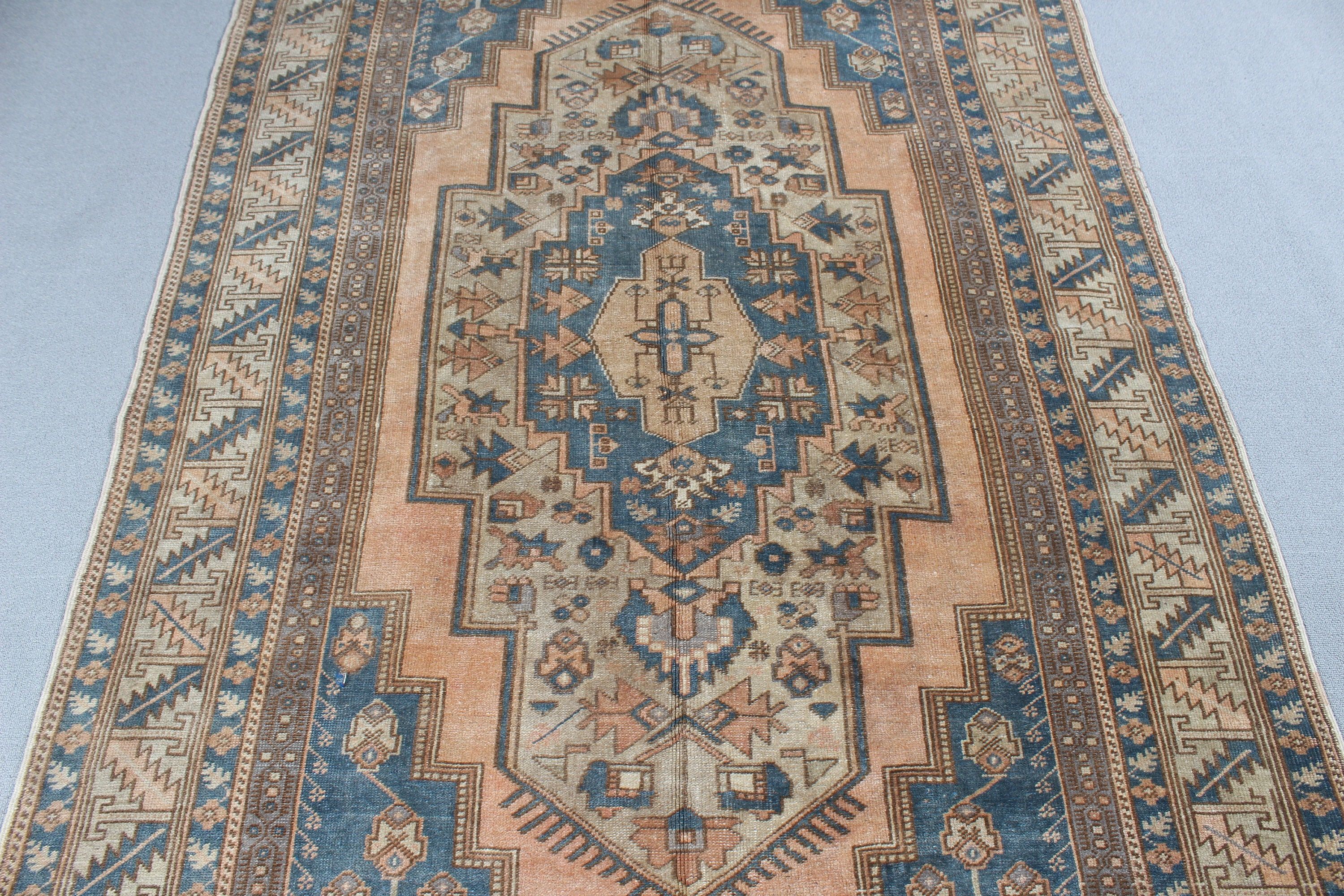 Büyük Oushak Halısı, Vintage Halılar, Türk Halıları, 4.7x9.6 ft Büyük Halı, Oturma Odası Halısı, Fas Halısı, Yün Halılar, Kahverengi Boho Halısı, Organik Halılar