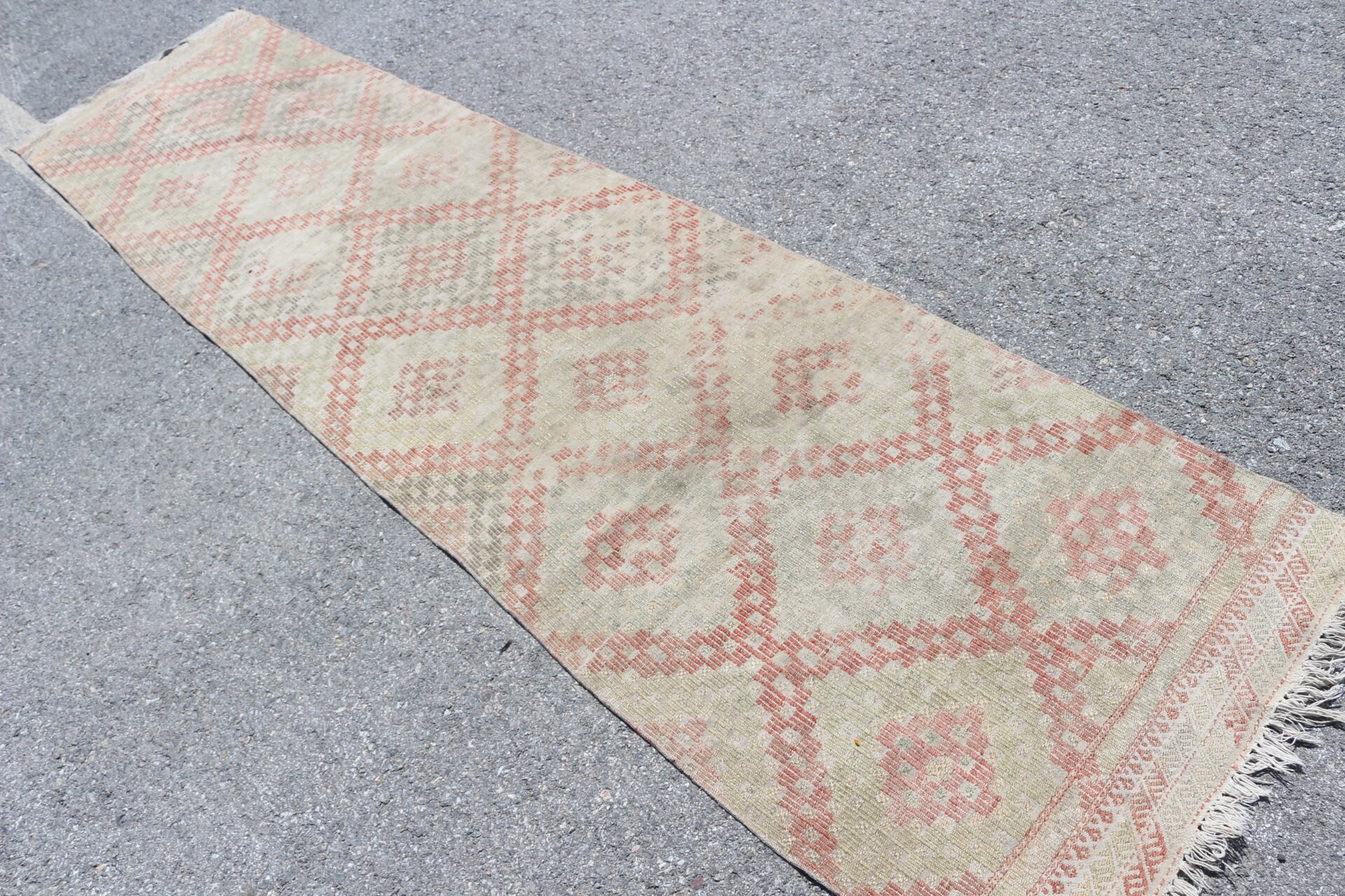 Bej Zemin Kilim, Mutfak Kilim, 79x315 cm Yolluk Kilim, Yolluk Kilim, Mutfak Kilim, Türk Kilim, Antik Kilim, Mutfak Kilim, Yolluk Kilim