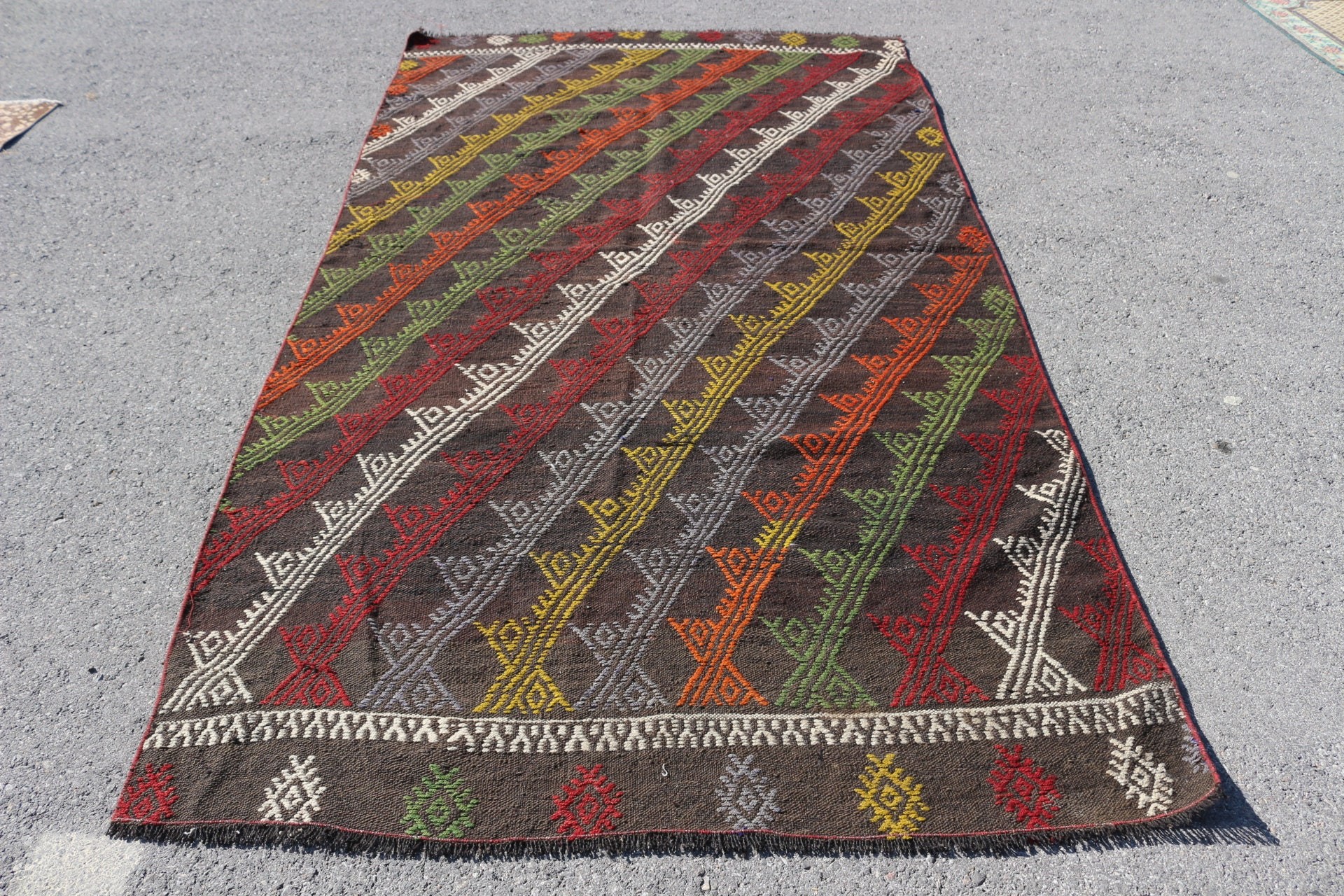 Ev Dekor Halısı, Sanat Halısı, Türk Halısı, Yemek Odası Halısı, Siyah Oushak Halısı, Yatak Odası Halısı, 5x10.2 ft Büyük Halı, Kilim, Vintage Halılar, Antika Halı