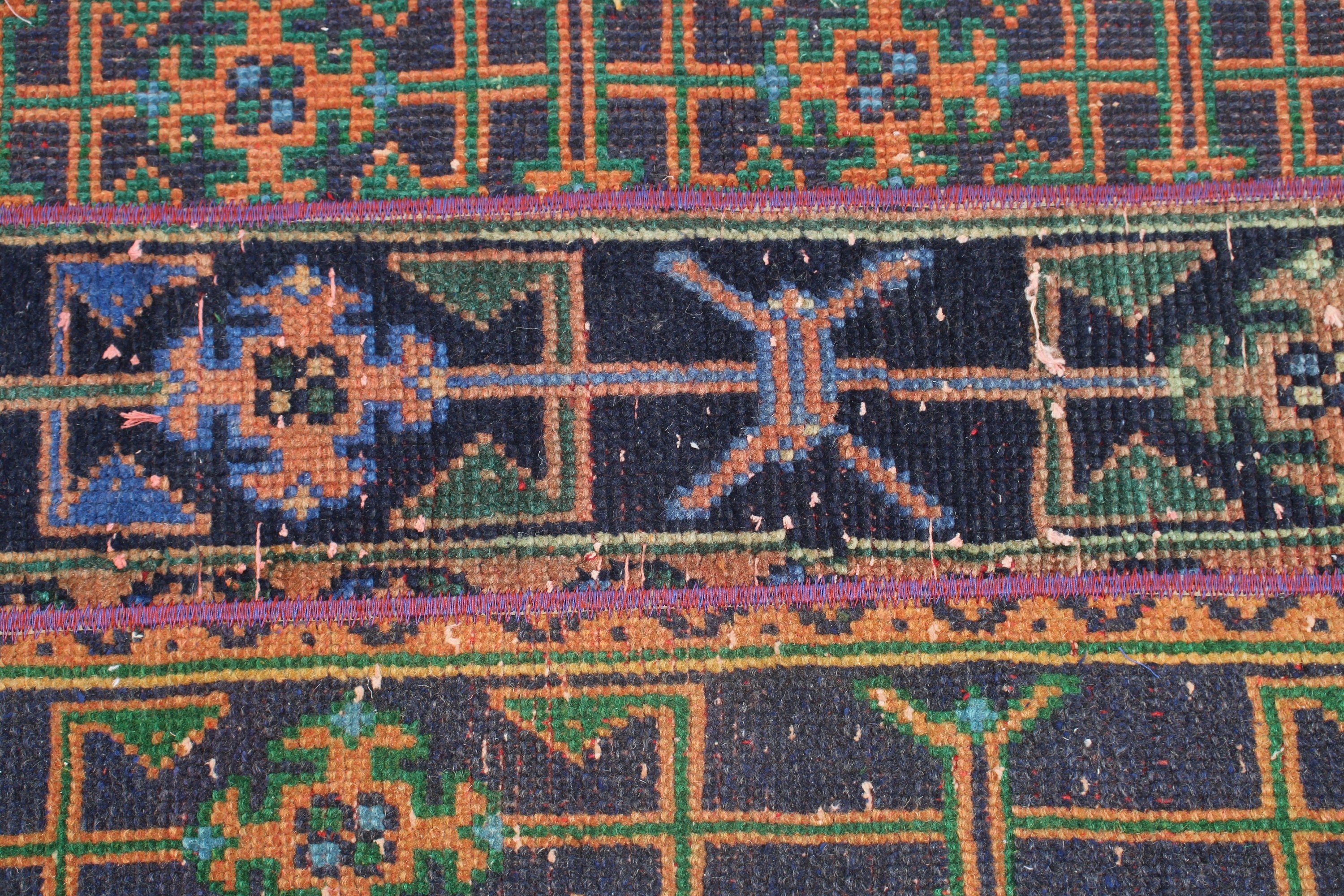 Yatak Odası Halısı, Vintage Halılar, Mavi 1.6x3.2 ft Küçük Halılar, Organik Halılar, Türk Halısı, Yün Halı, Duvara Asılı Halılar, Banyo Halısı