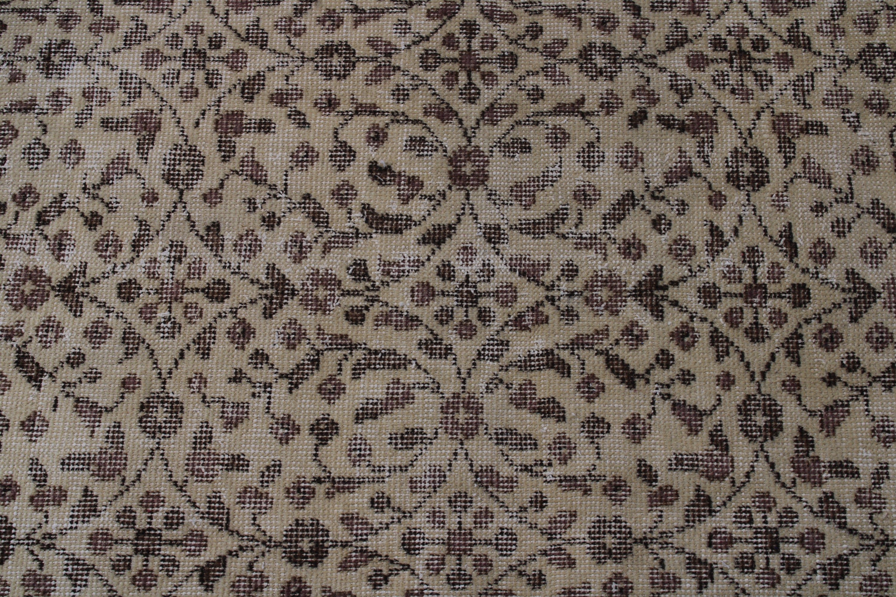 Geometrik Halı, 3,6x6,7 ft Alan Halıları, Yer Halıları, Kabile Halısı, Yer Halıları, Antika Halı, Türk Halısı, Vintage Halılar, Bej Nötr Halılar