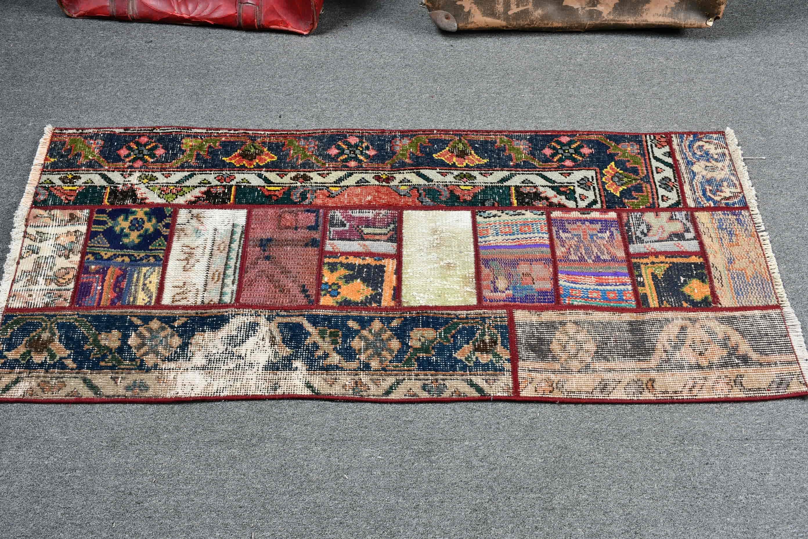 Çocuk Odası Halıları, 2.1x5 ft Küçük Halı, Vintage Halı, Retro Halı, Giriş Halıları, Mutfak Halıları, Türk Halısı, Mavi Yatak Odası Halıları