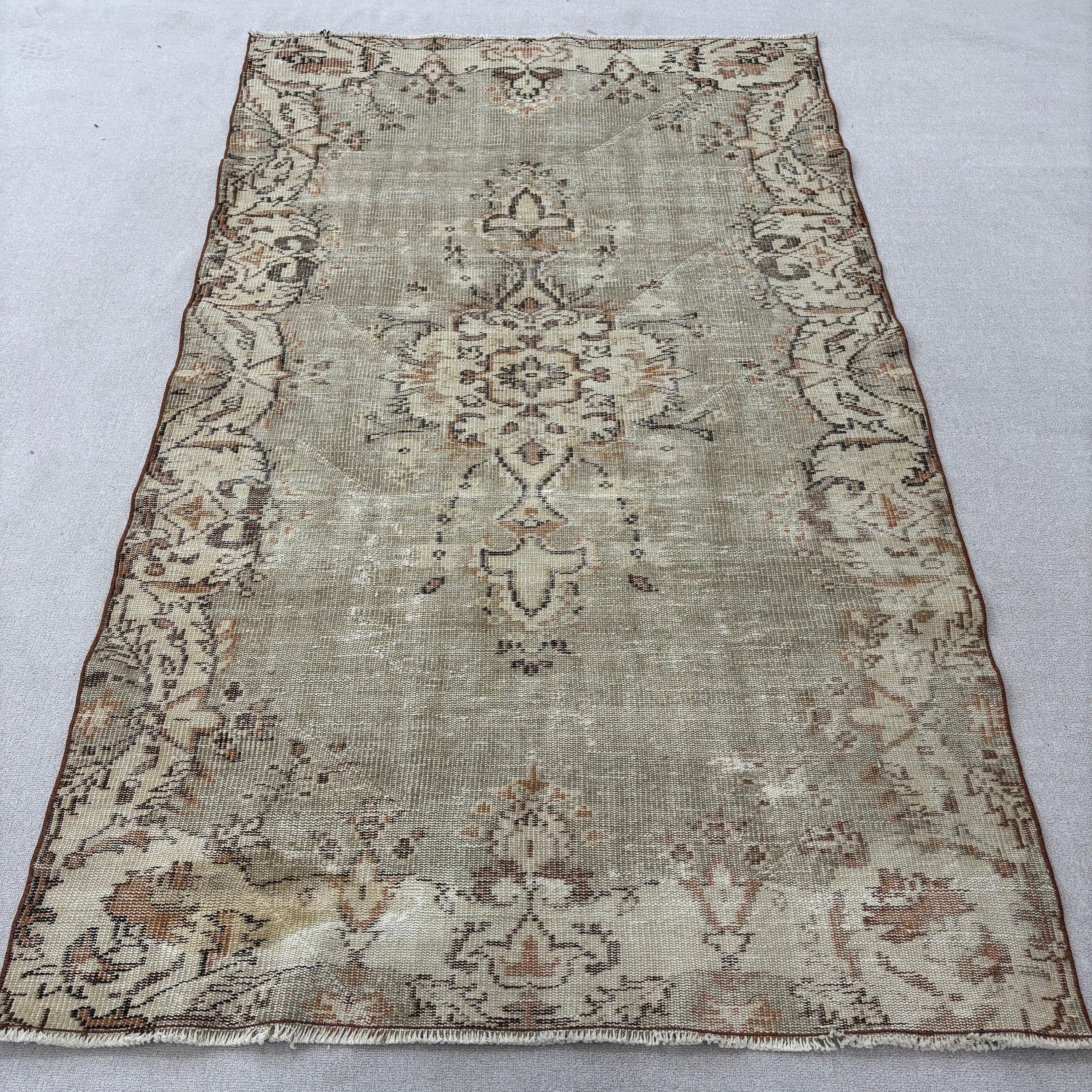 Luxury Rug, Anatolian Rug, Beige Bedroom Rugs, Turkish Rugs, Indoor Rugs, Kitchen Rugs, Tribal Rug, Vintage Rug, 4.7x7.7 ft Area Rug