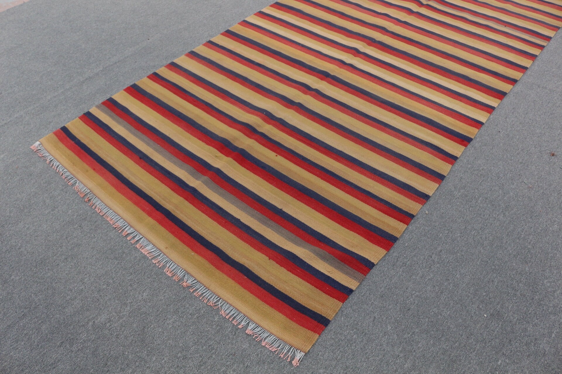 Türk Halısı, Oryantal Halı, Yatak Odası Halısı, Kilim, Oturma Odası Halısı, Turuncu 4.5x11 ft Büyük Halı, Vintage Halı