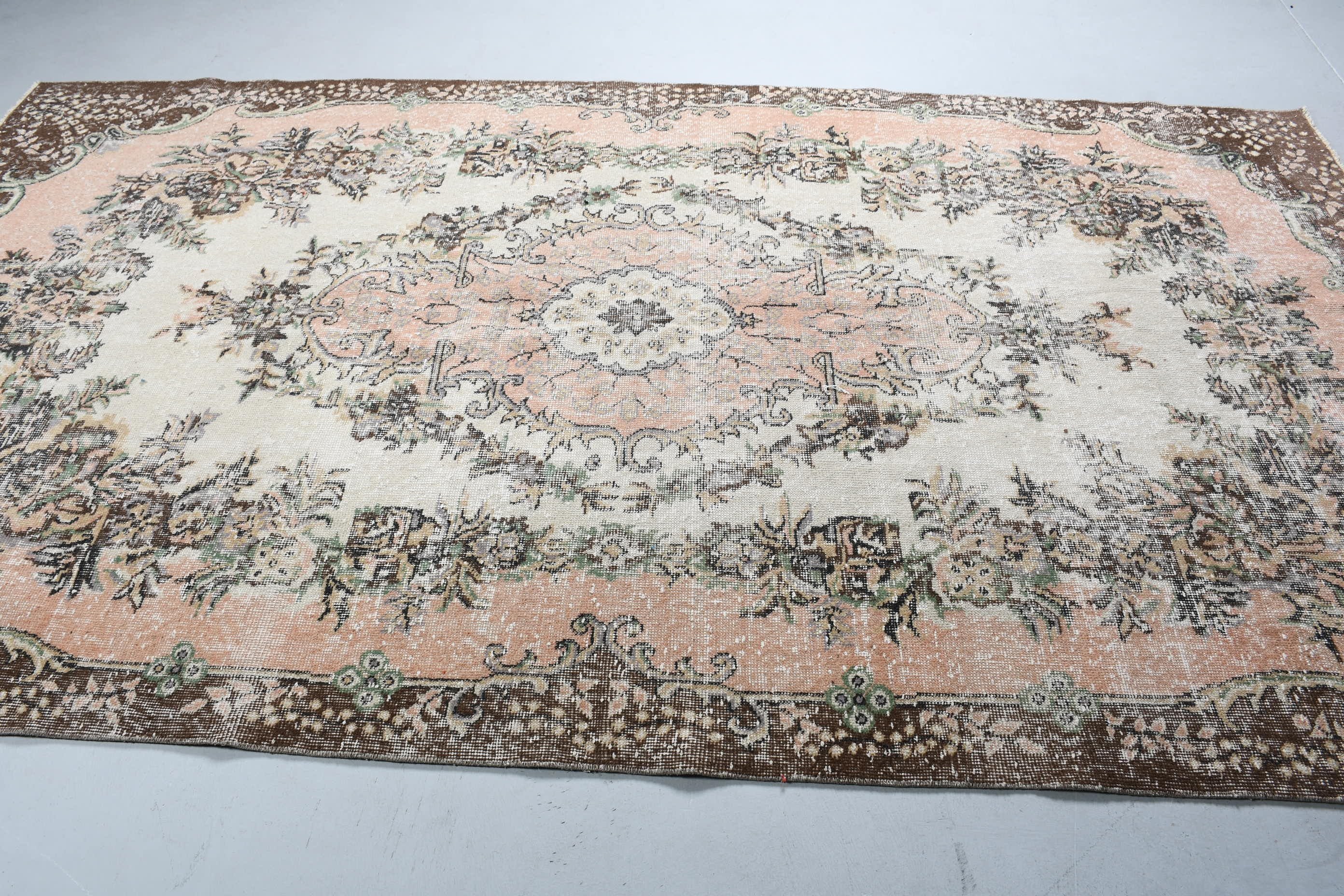 Oturma Odası Halıları, Bej Anadolu Halıları, Türk Halısı, Yer Halısı, Vintage Halı, 5.6x10.2 ft Büyük Halı, Fas Halıları, Salon Halıları, Mutfak Halıları