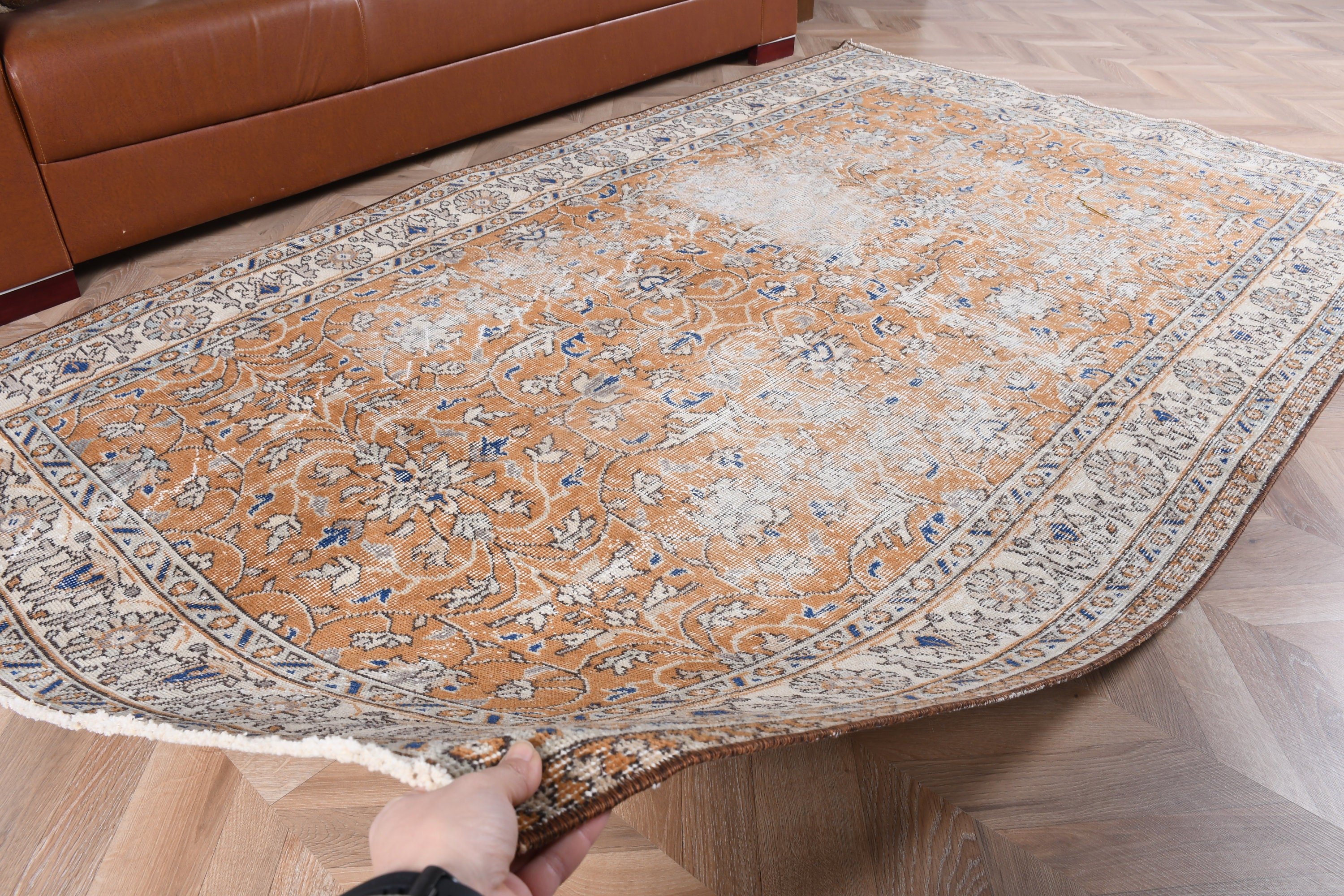 Yatak Odası Halıları, Soğuk Halı, 4,8x7,7 ft Alan Halısı, Türk Halısı, Mutfak Halısı, Kahverengi Yatak Odası Halısı, Vintage Halılar, Yün Halılar, Yemek Odası Halıları