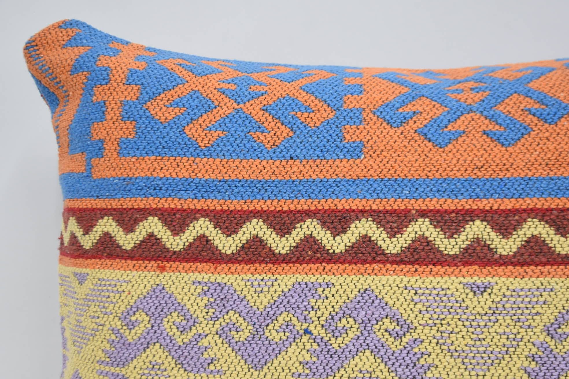 Office Chair Pillow Case, Boho Pillow, 16"x24" Yellow Cushion, Chair Cushion, Seat Pillow Sham, Home Decor Pillow, Turkish Pillow