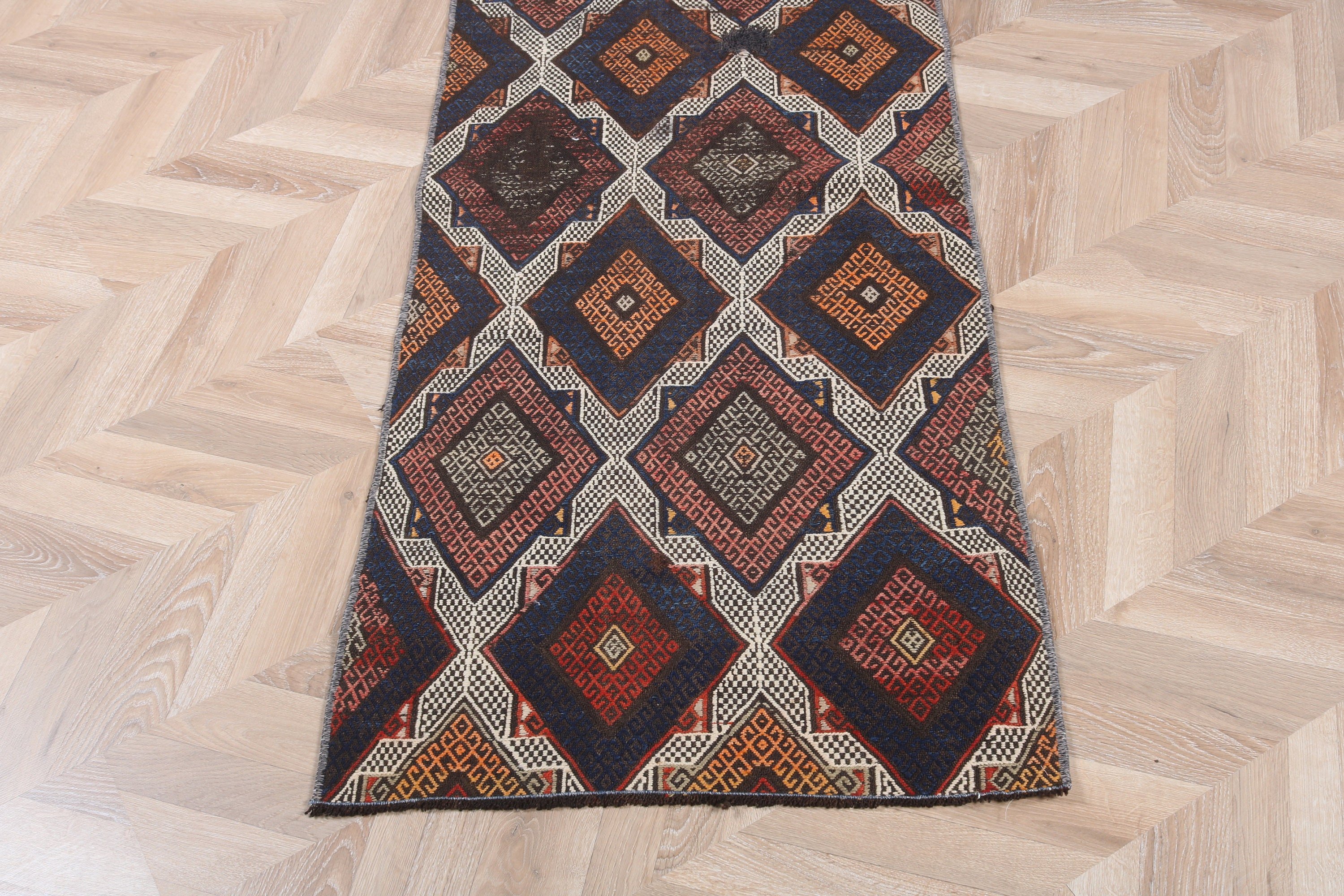 Merdiven Halıları, 2.2x10.2 ft Runner Halıları, Vintage Halılar, Mutfak Halısı, Türk Halıları, Beni Ourain Runner Halısı, Yer Halısı, Kahverengi Mutfak Halısı