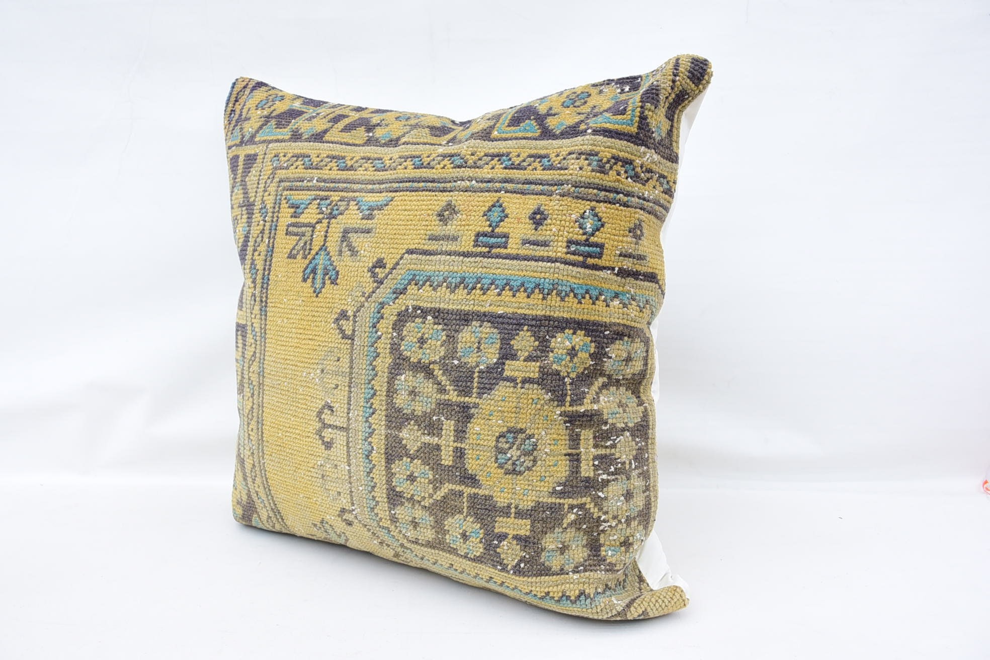 Boho Yastık Sham Kılıfı, Art Deco Yastık Kılıfı, Kilim Yastık Kılıfı, Yoga Yastık Kılıfı, Antika Yastıklar, 32"x32" Bej Minder Kılıfı