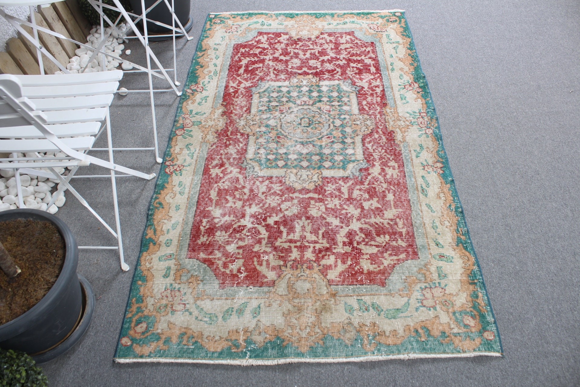 Vintage Decor Rug, Anatolian Rug, Rugs for Entry, Nursery Rugs, Red Bedroom Rug, Cool Rug, 3.7x6.4 ft Accent Rug, Vintage Rugs, Turkish Rug