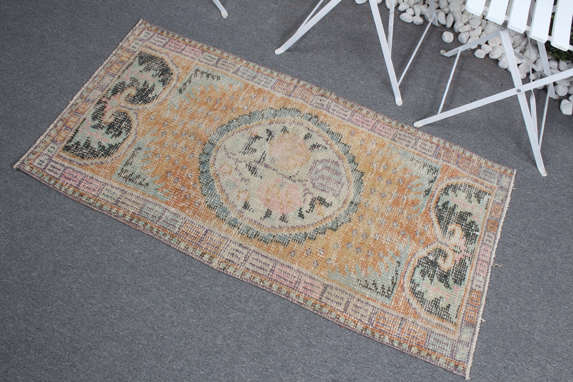 Turuncu Yatak Odası Halıları, Soyut Halı, Yer Halısı, 2.3x4.3 ft Küçük Halılar, Duvara Asılı Halı, Oushak Halıları, Giriş Halısı, Vintage Halılar, Türk Halısı